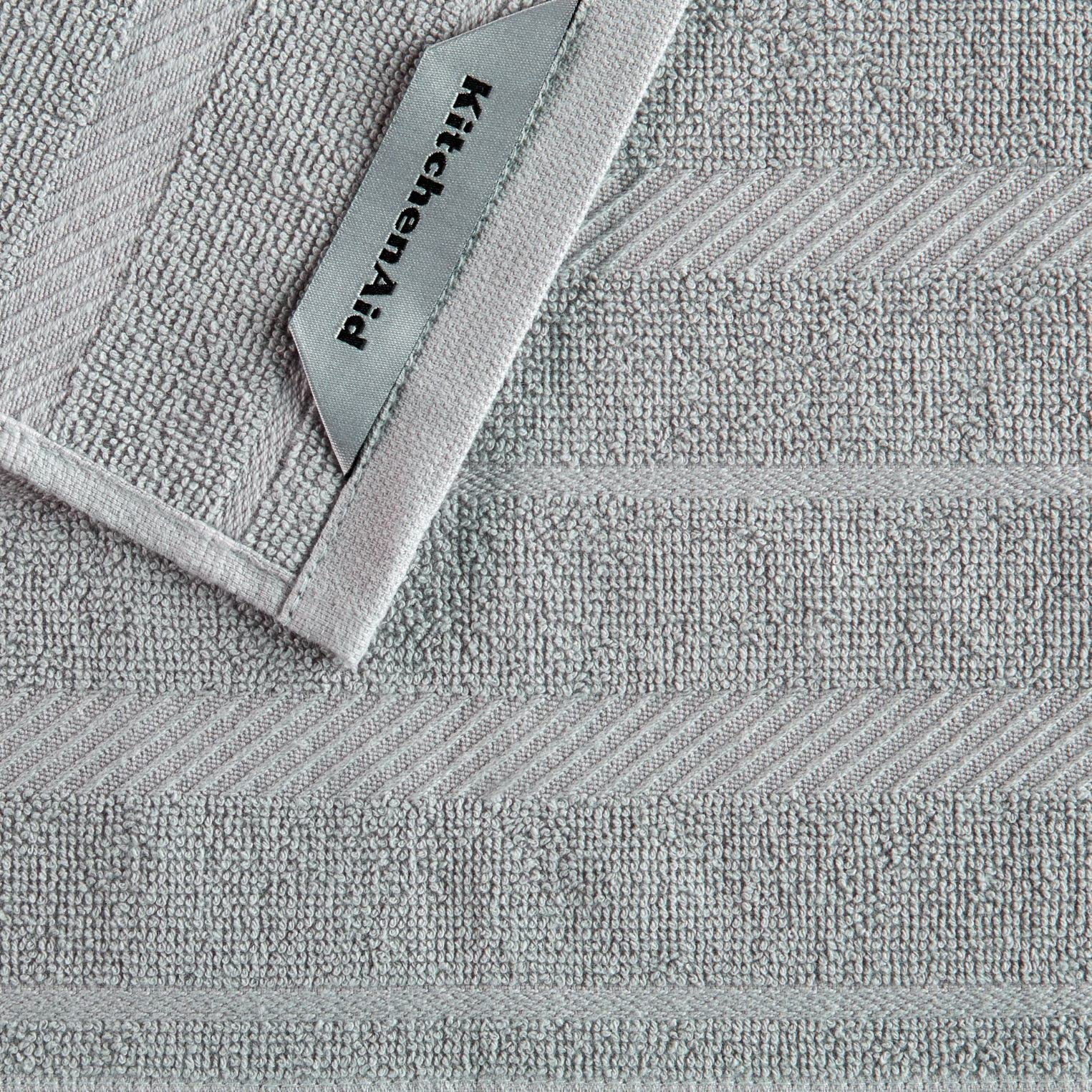 KitchenAid Albany Dishcloth 8 Pack Set, Aqua Sky/White, 12"x12"