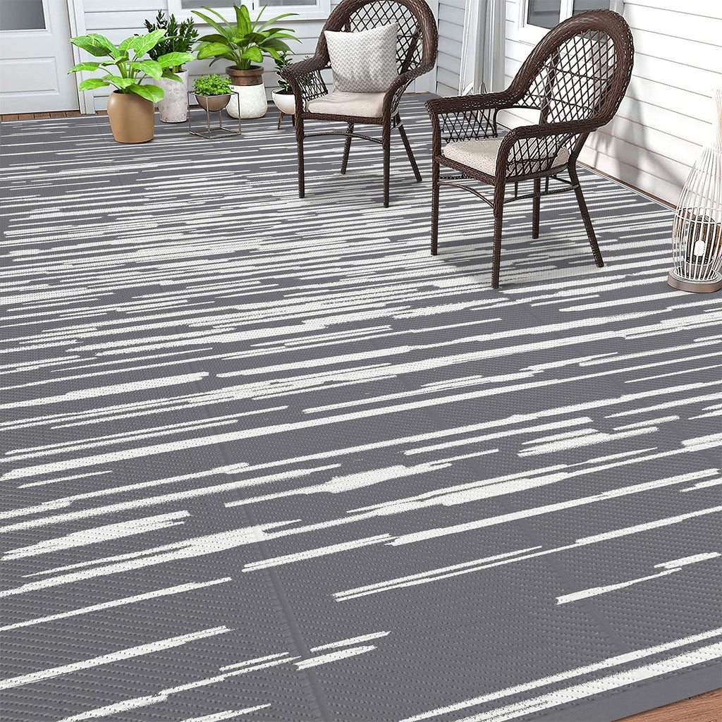 HEBE Checkered Outdoor Rug Waterproof 5x8, Reversible Plastic Straw Rug RV Camping Rug, Indoor Outdoor Patio Mat Clearance, Outside Carpet for Porch,Deck,Camper,Balcony,Backyard,Picnic