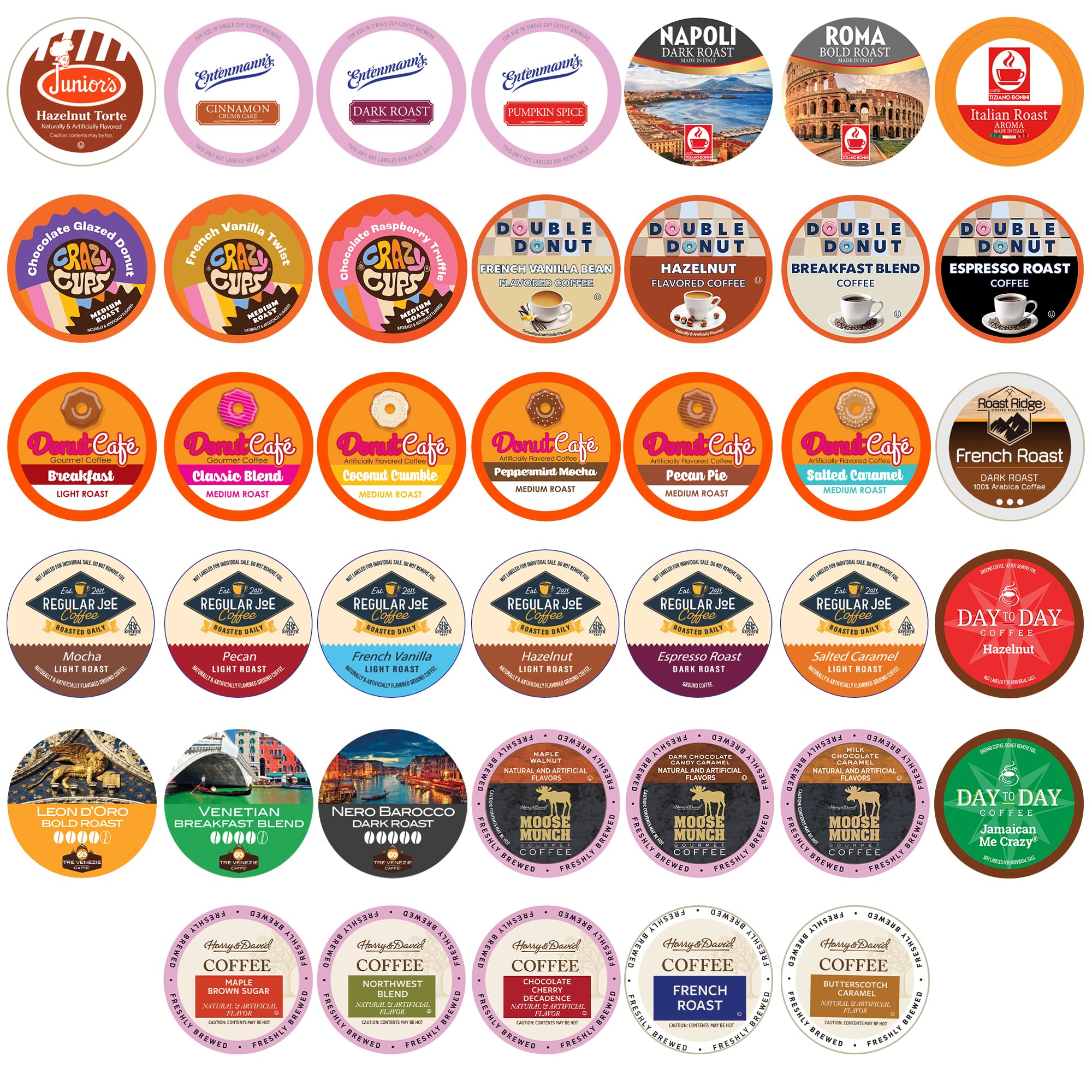 Coffee Variety Sampler, Including Dark Roast, Medium Roast, & Flavored Coffee Pods Variety Pack for Keurig K Cups Machines, Perfect Gift Set, 40 Count(Pack of 1)