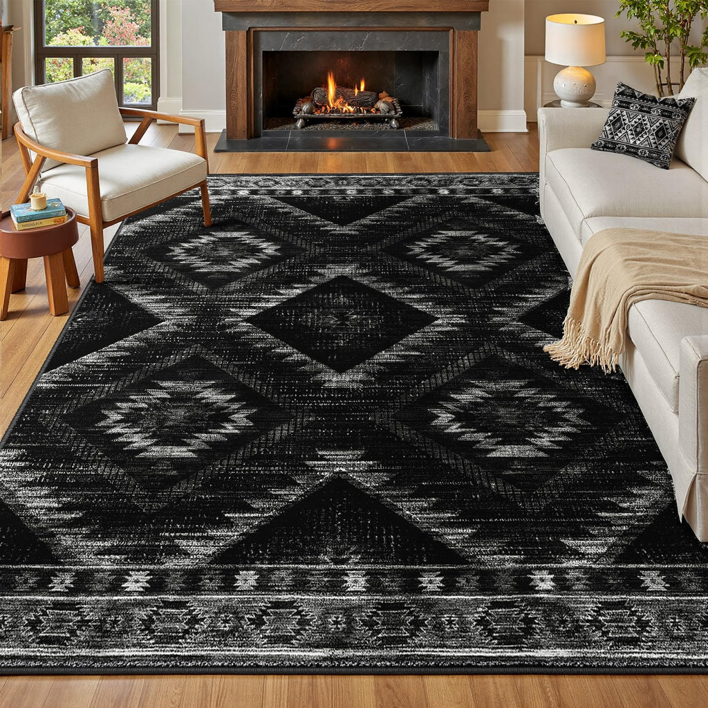 BESTSWEETIE Area Rug 2x3 Rug Machine Washable Non-Slip Low Pile Print Pattern Western Rug for Living Room Bedroom Entryway Tribal Series-Abstract/Cowhide