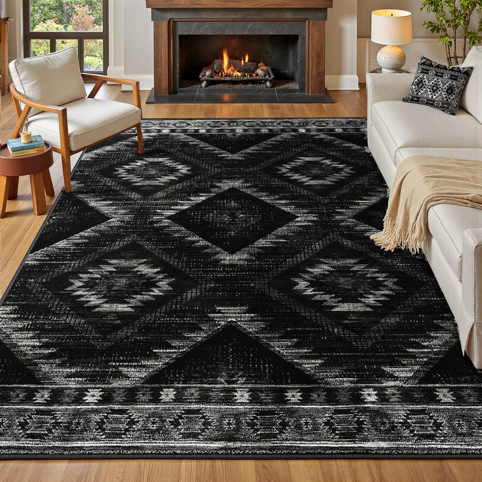 BESTSWEETIE Area Rug 2x3 Rug Machine Washable Non-Slip Low Pile Print Pattern Western Rug for Living Room Bedroom Entryway Tribal Series-Abstract/Cowhide