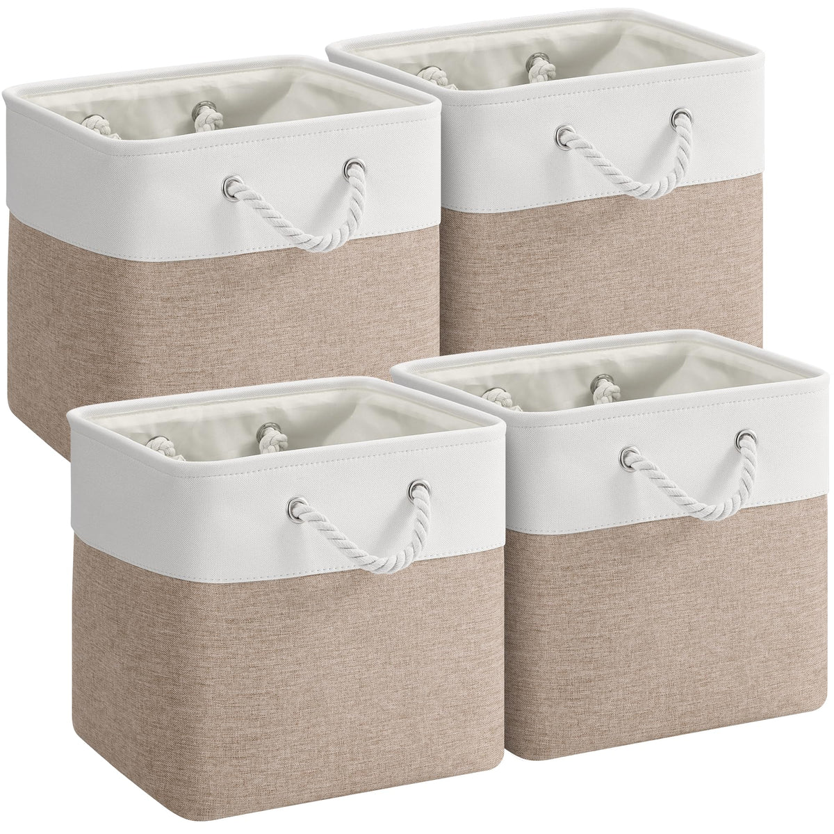 Storage Baskets for Shelves 11.8x7.9x5.2 Inch, Foldable Fabric Storage Bins with Handles, Small Storage Baskets for Organizing Closet, Office, Home Organization (1-Pack, Gray)