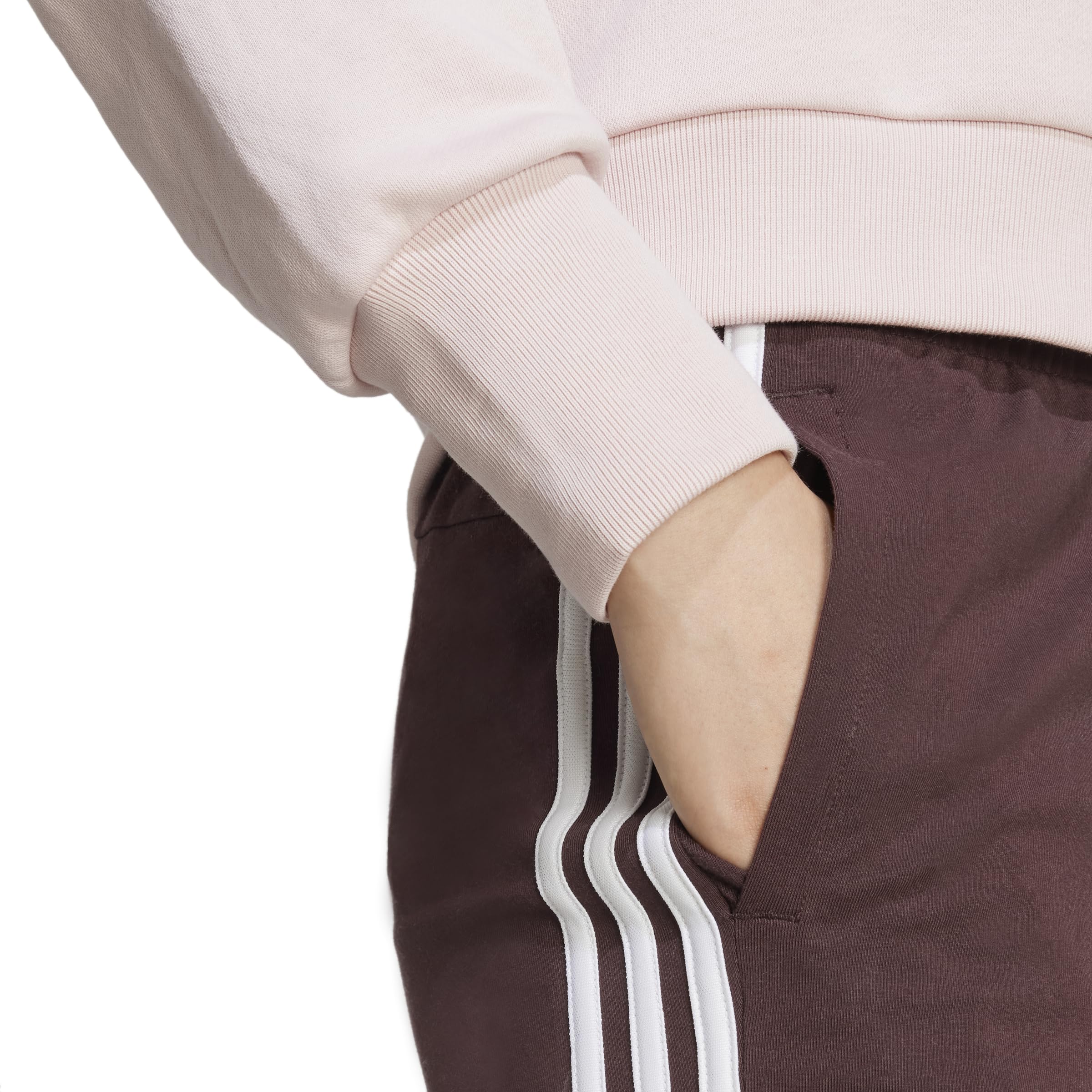 adidas Womens 3-Stripes Drawstring Sweatpants Training Casual - Black