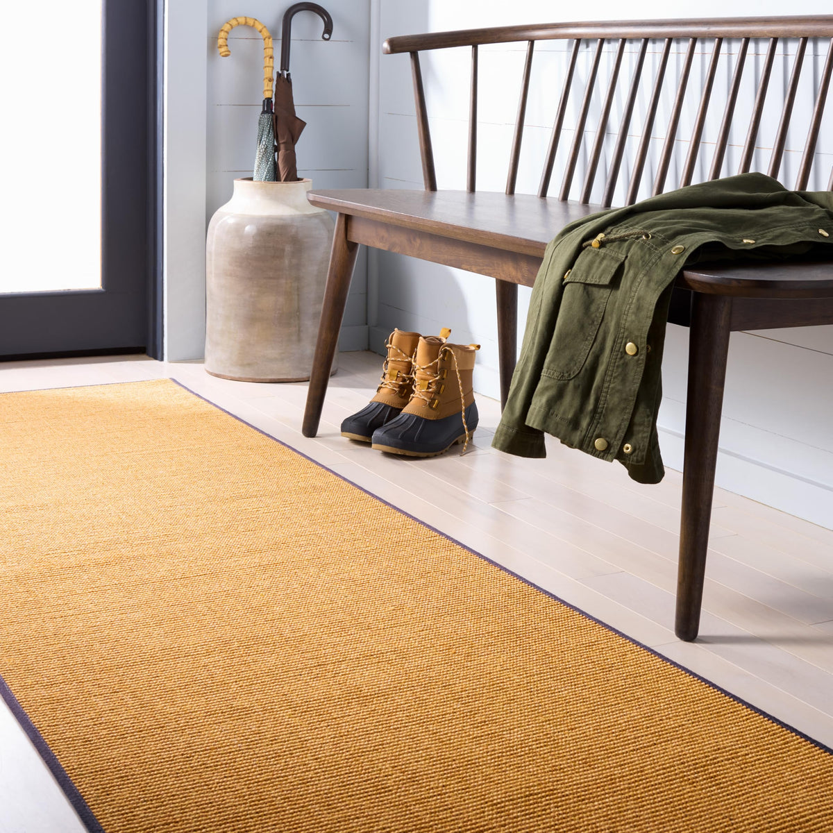 Martha Stewart x SAFAVIEH Area Rug Collection - 1'9" x 2'10", Beige & Ivory, Sisal & Jute, Farmhouse Style, Ideal for Living Room, Bedroom, Office, Dining Space (MSR9501C)