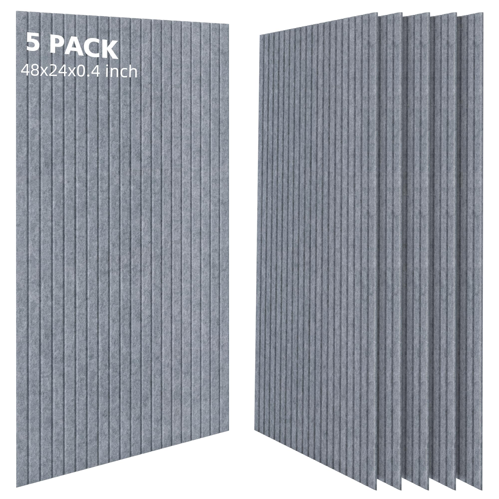 Art Acoustic Panels for Wall,5 Pack Sound Absorbing Panels,47.2” x 23.6” Soundproof Wall Panels,High-Density Acoustic Wall Panels,Decorative Sound Panels with Wood-Look