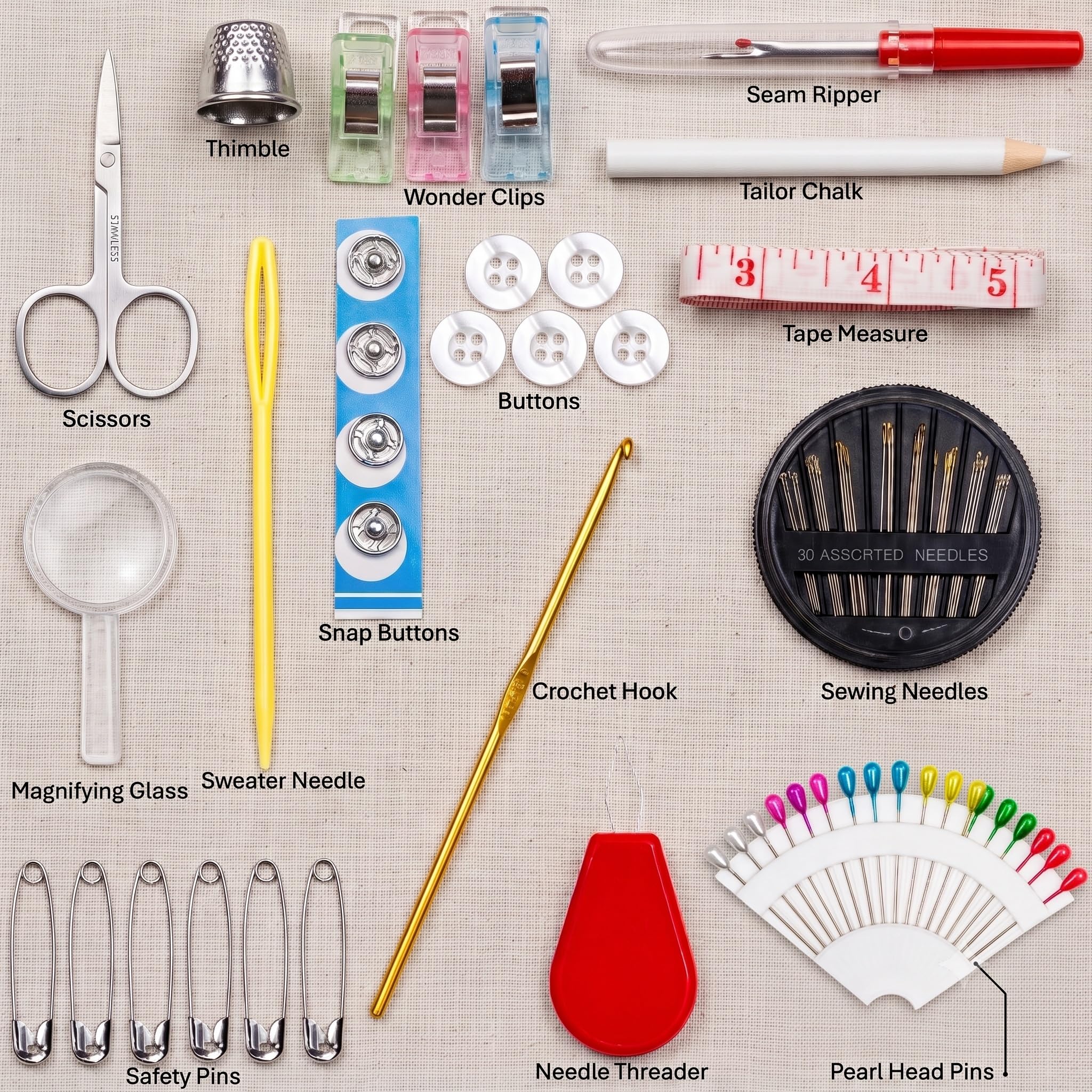 ARTIKA Travel Sewing Kit, 59-Piece Portable Kit for Travel, Includes Scissors, Thread, Tape Measure - Sewing Accessories and Supplies