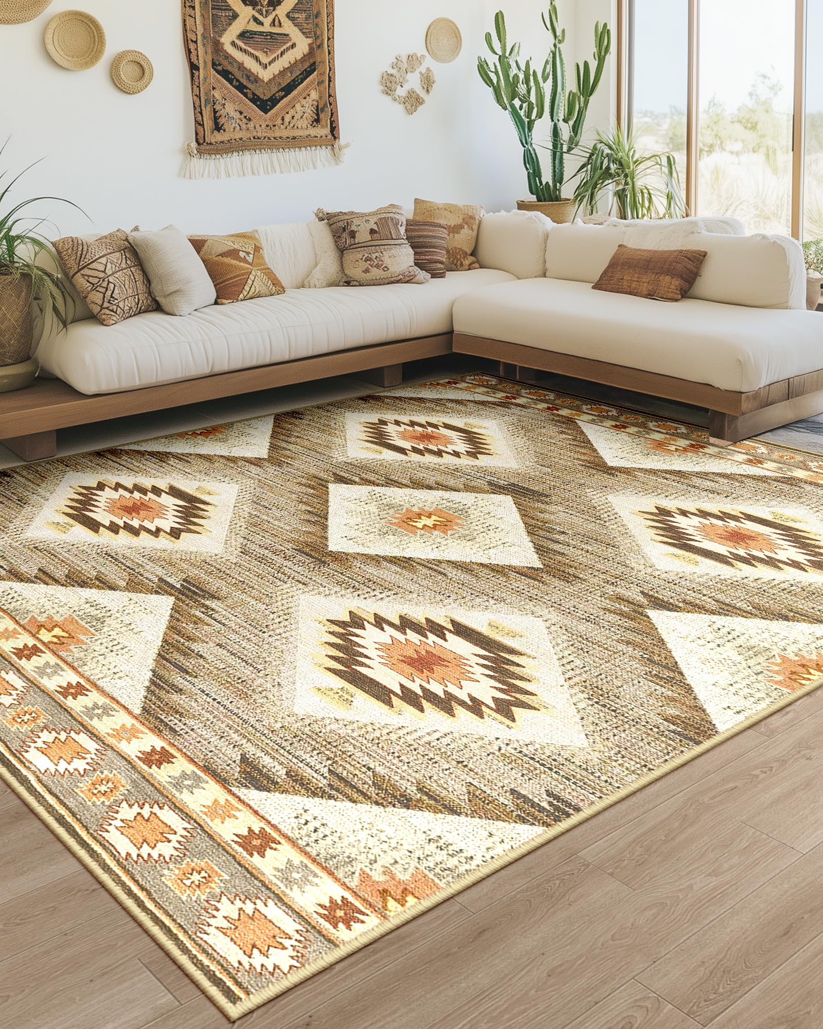 BESTSWEETIE Area Rug 2x3 Rug Machine Washable Non-Slip Low Pile Print Pattern Western Rug for Living Room Bedroom Entryway Tribal Series-Abstract/Cowhide