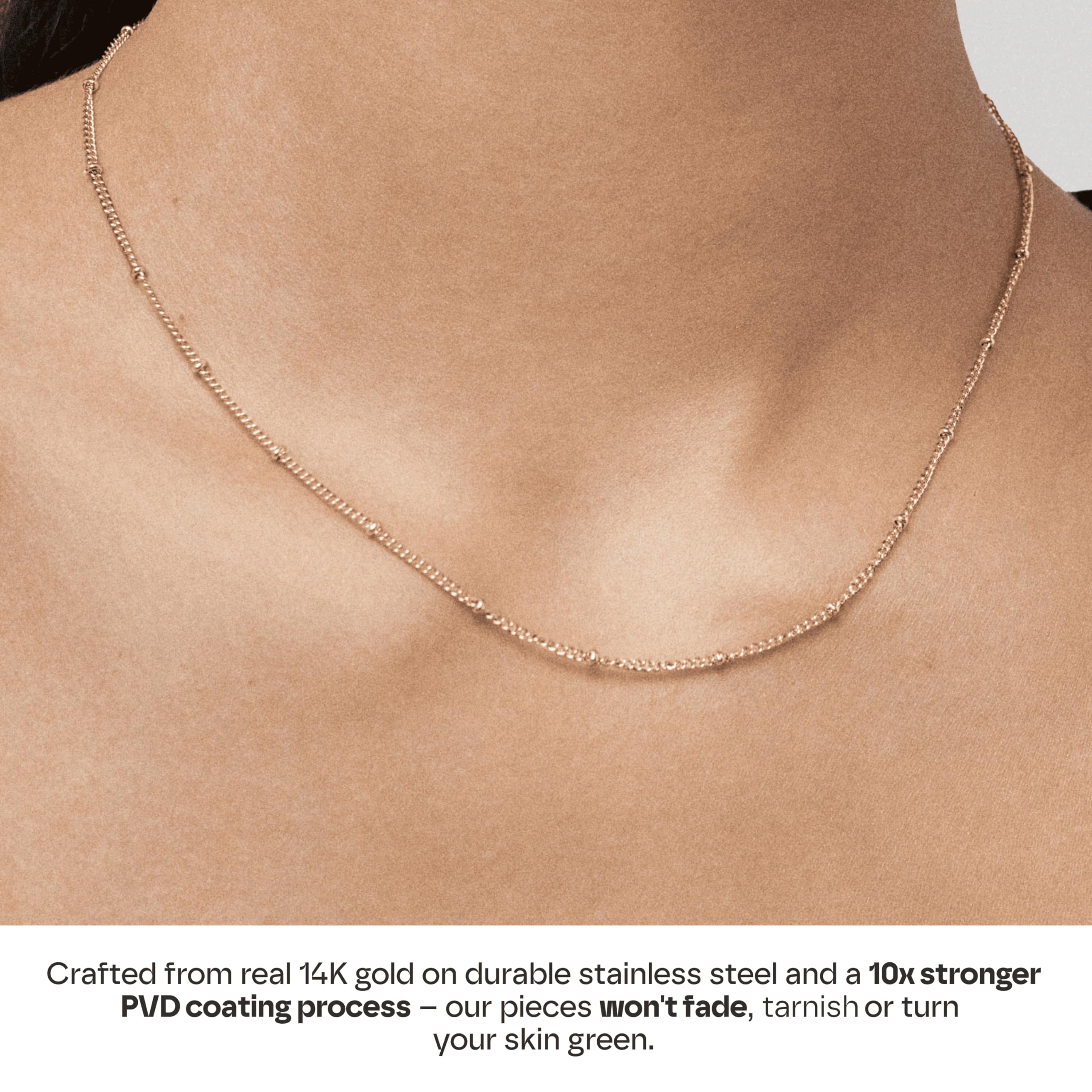 Hey Harper Gold Necklace For Women Trendy Necklace - 14K Golden PVD Coating Waterproof & Sweatproof Non Tarnish Jewelry Chain Necklaces