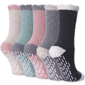 Yebing Non Slip Hospital Socks for Women with Grips Fuzzy Cozy Anti Skid Slipper Socks Winter Warm Soft Fluffy Sleep Socks