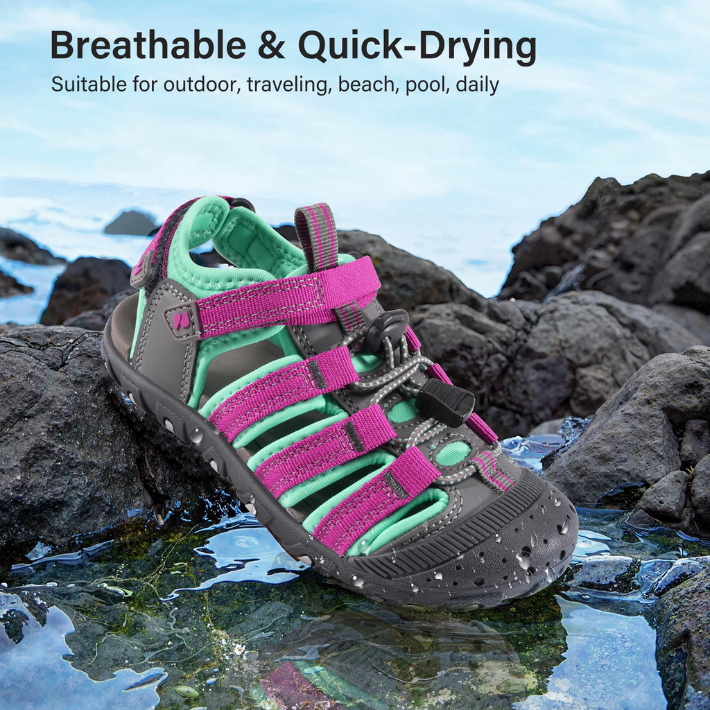 Stelle Girls Sport Water Sandals Kids Hiking Sandals Boys Summer Outdoor Beach Closed-Toe Athletic Shoes for Toddler/Little/Big Kids