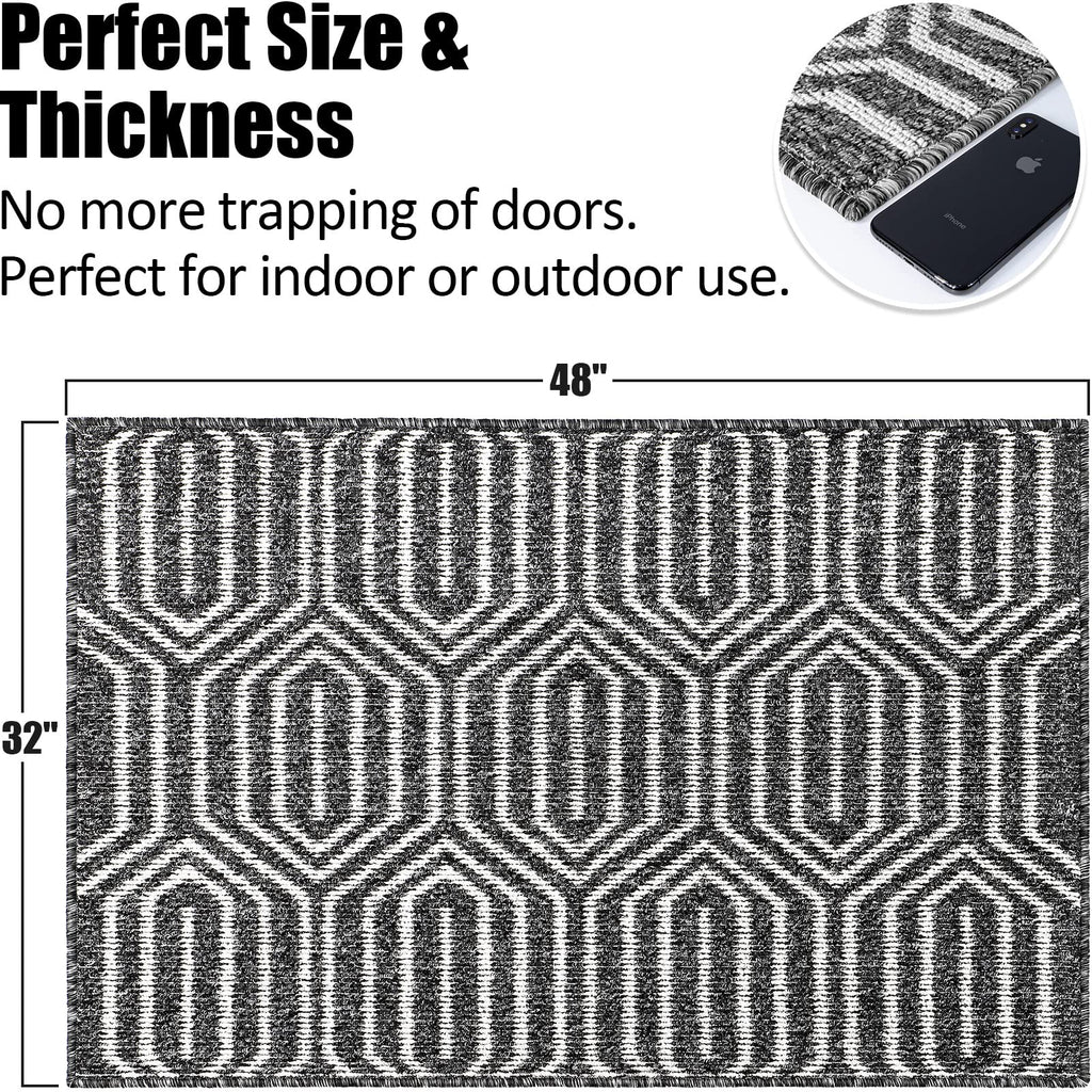 Indoor Doormat 24"x 36", Absorbent Front Back Door Mat Floor Mats, Rubber Backing Non Slip Door Mats Inside Mud Dirt Trapper Entrance Door Rug Carpet, Machine Washable Low Profile-Brown Time Cloister