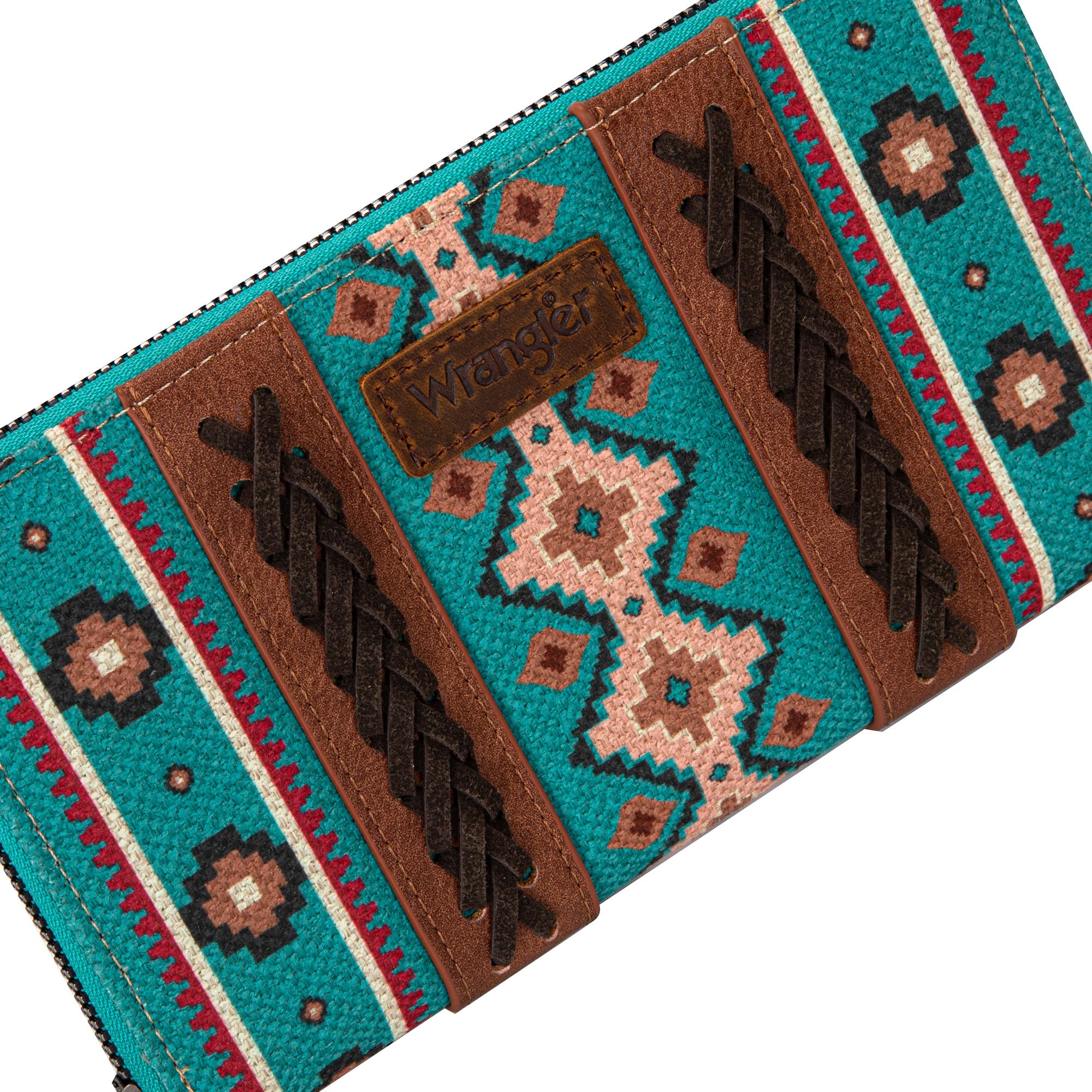 Wrangler Wallet Purse for Women Western Aztec Clutch Wristlet Wallet with Credit Card Holder