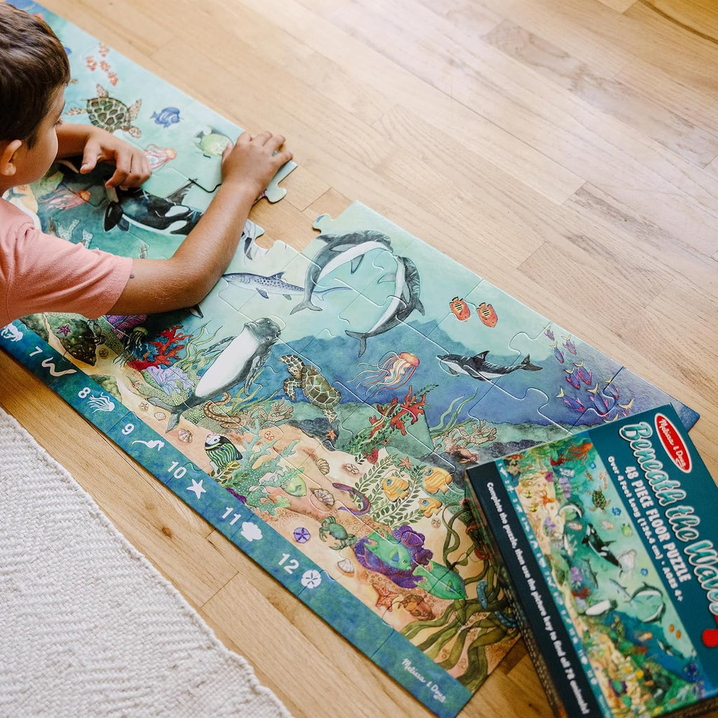 Melissa & Doug Search and Find Beneath The Waves Floor Puzzle (48 pcs, Over 4 feet Long) - FSC Certified