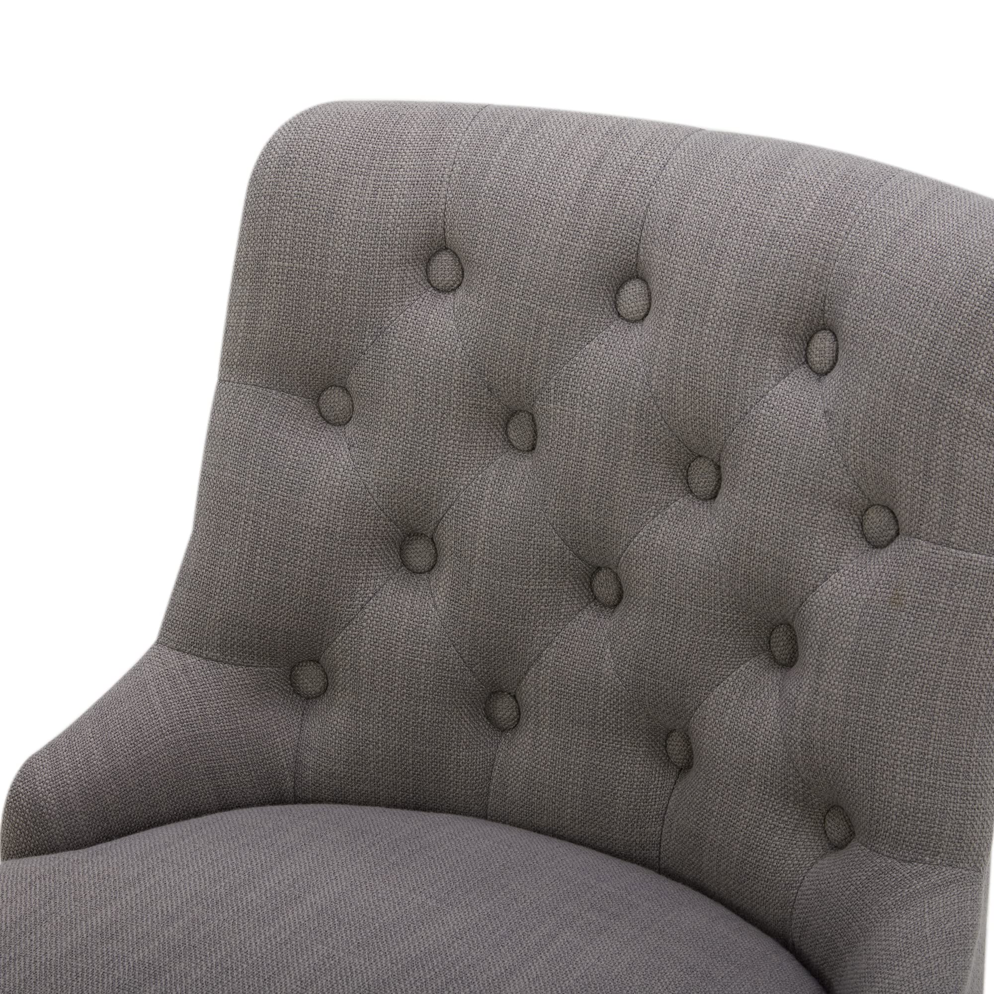 Watson & Whitely Counter Height Bar Stools, Performance Fabric Upholstered Modern Swivel Barstool with Back, Solid Wood Legs, 26" H Seat, Flint Grey