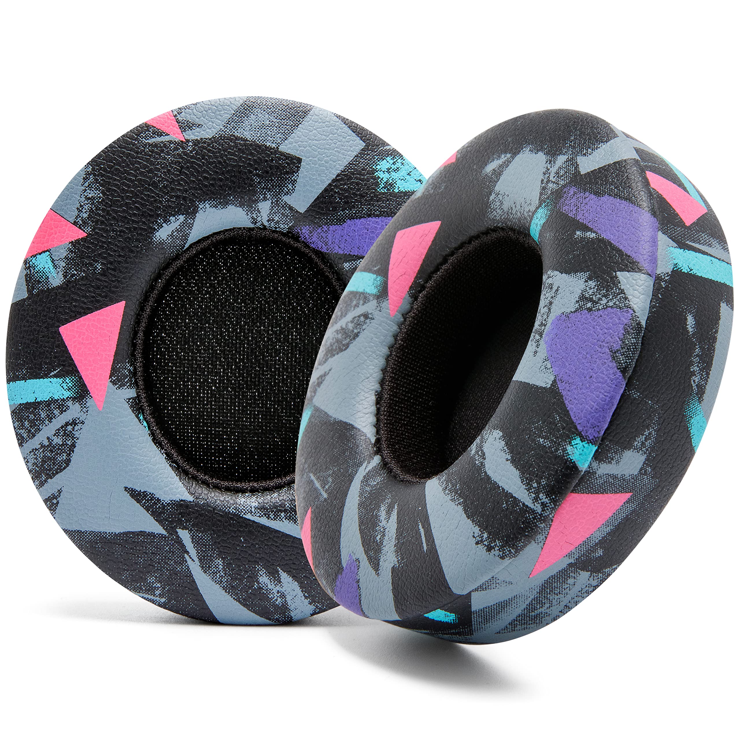 WC Extra Thick Replacement Earpads for Beats Solo 2 & 3 by Wicked Cushions - Ear Pads for Beats Solo 2 & 3 Wireless ON-Ear Headphones - Soft Leather, Luxury Memory Foam, Strong Adhesive | 90's Black