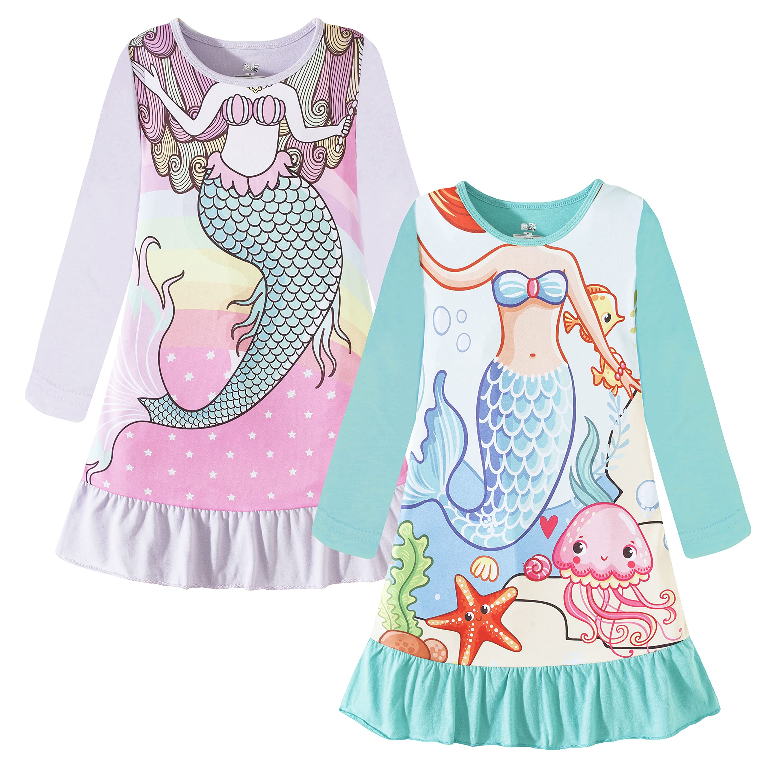 Nightgowns for Girls Kids Pajamas Princess Dress Sleepwear Night Gown 3-10 Years