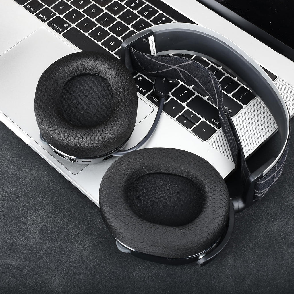 Arctis 3/5 / 7/9 Replacement Black Fabric Ear Pads Cushion Compatible with SteelSeries Arctis 3 / Arctis 5 / Arctis 7 Arctis 9 / Arctis 1 / Arctis pro Lossless Wireless Gaming Headset Headphone