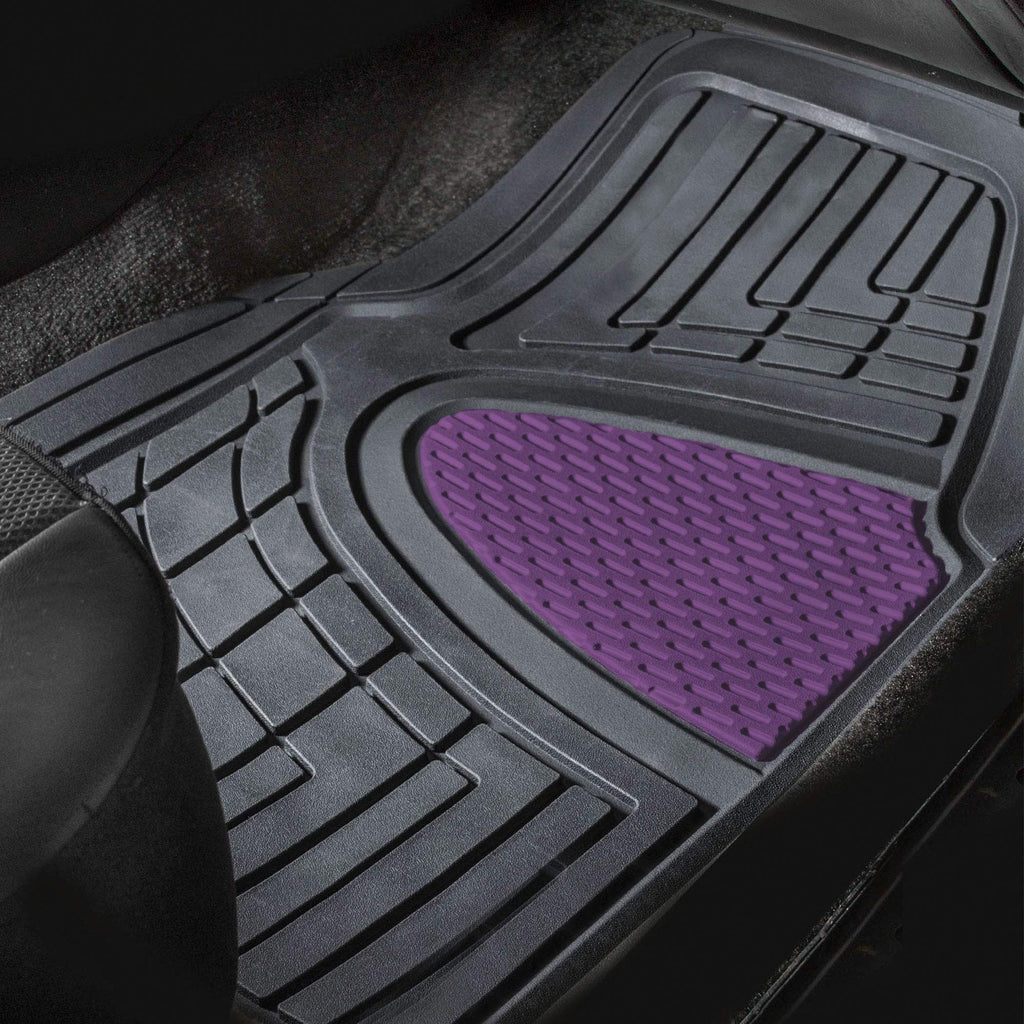 FH Group Automotive Floor Mats - Heavy-Duty Rubber Floor Mats for Cars, Universal Fit Full Set, Climaproof Floor Mats, Trimmable Floor Mats for Most Sedan, SUV, Truck Floor Mats Beige