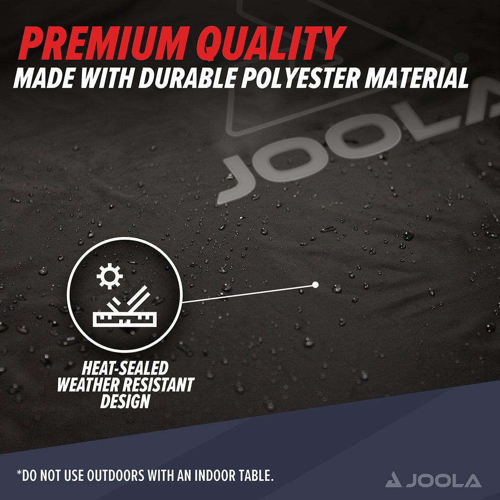 JOOLA Outdoor Ping Pong Table Cover Fits Both Folding & Flat Tables - Heavy Duty Waterproof Cover w/ PVC Coating - Dual Function, Fits 9x5 Tables in Upright or Down Positions - Inside & Outside