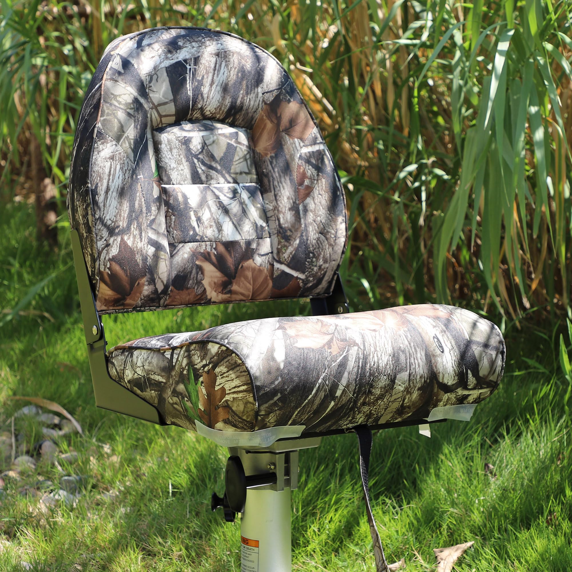 NORTHCAPTAIN Marine Boat Chair 2 Pack,Camo High Back Folding Fishing Boat Seat for Fishing, Bass/Jon/Pontoon Boats, 4 Mounting Screws Included