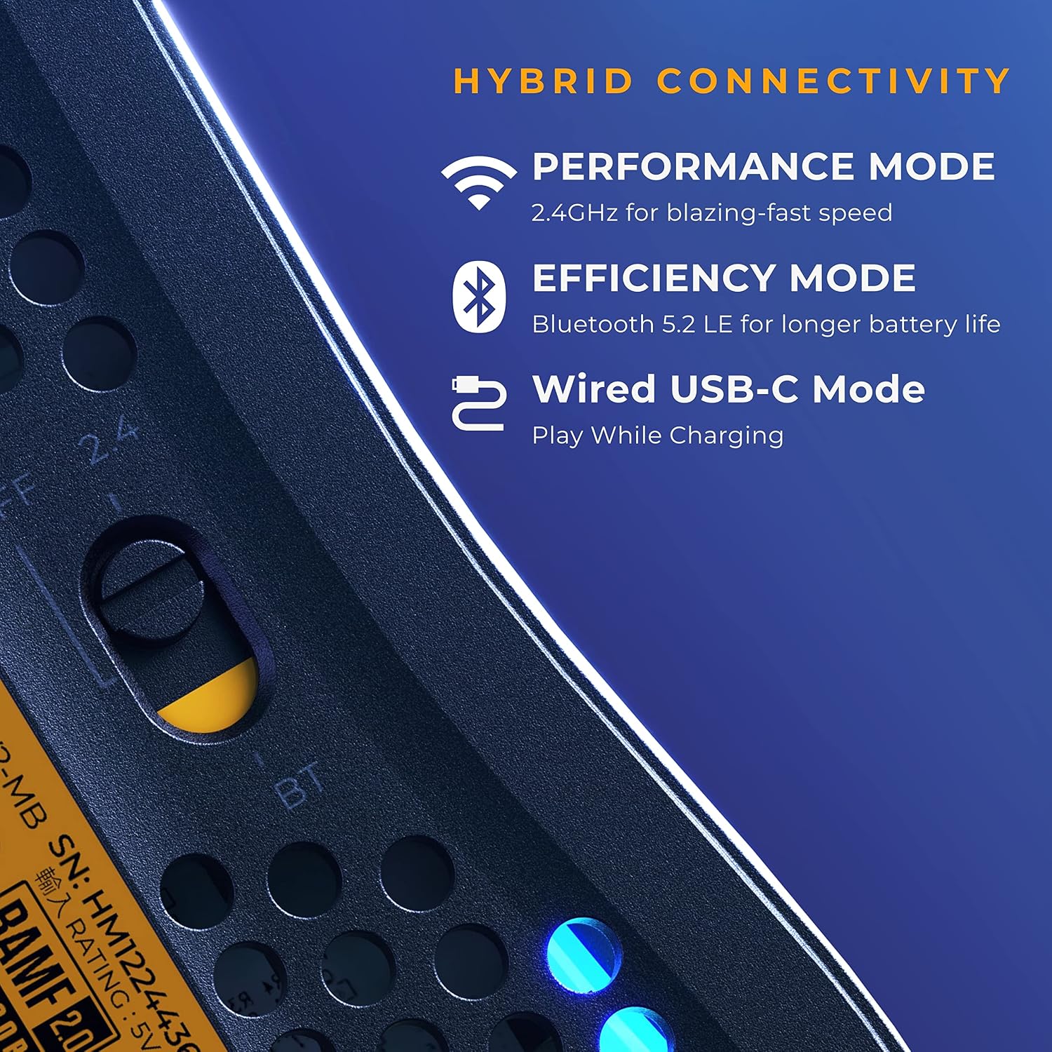Glorious Gaming Model O 2 Wireless Gaming Mouse - Hybrid 2.4GHz & Bluetooth Wireless, 68g Superlight, Long Battery Life, 26k BAMF 2.0 Sensor, RGB, Ambidextrous, 6 Buttons, PTFE Feet - Black