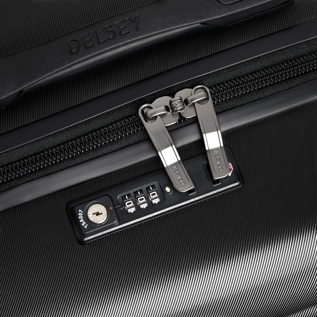 DELSEY PARIS Cruise 3.0 Hardside Expandable Luggage with Spinner Wheels, Black, Carry on 20 Inch