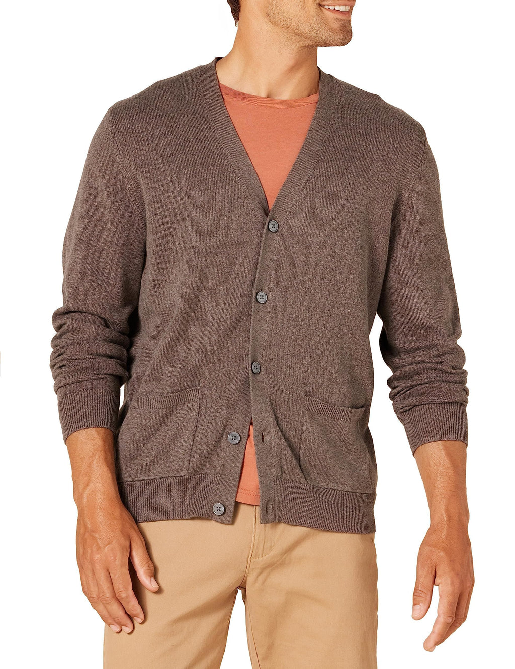 Amazon Essentials Men's V-Neck Cotton Cardigan Sweater