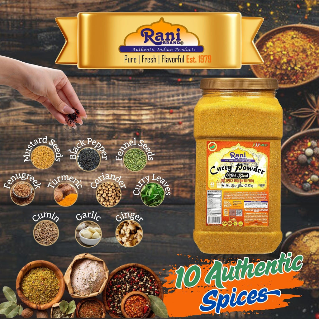 Rani Curry Powder Mild (10-Spice Authentic Indian Blend) 3oz (85g) PET Jar ~ All Natural | Salt-Free | NO Chili or Peppers | Vegan | No Colors | Gluten Friendly | NON-GMO | Kosher | Indian Origin