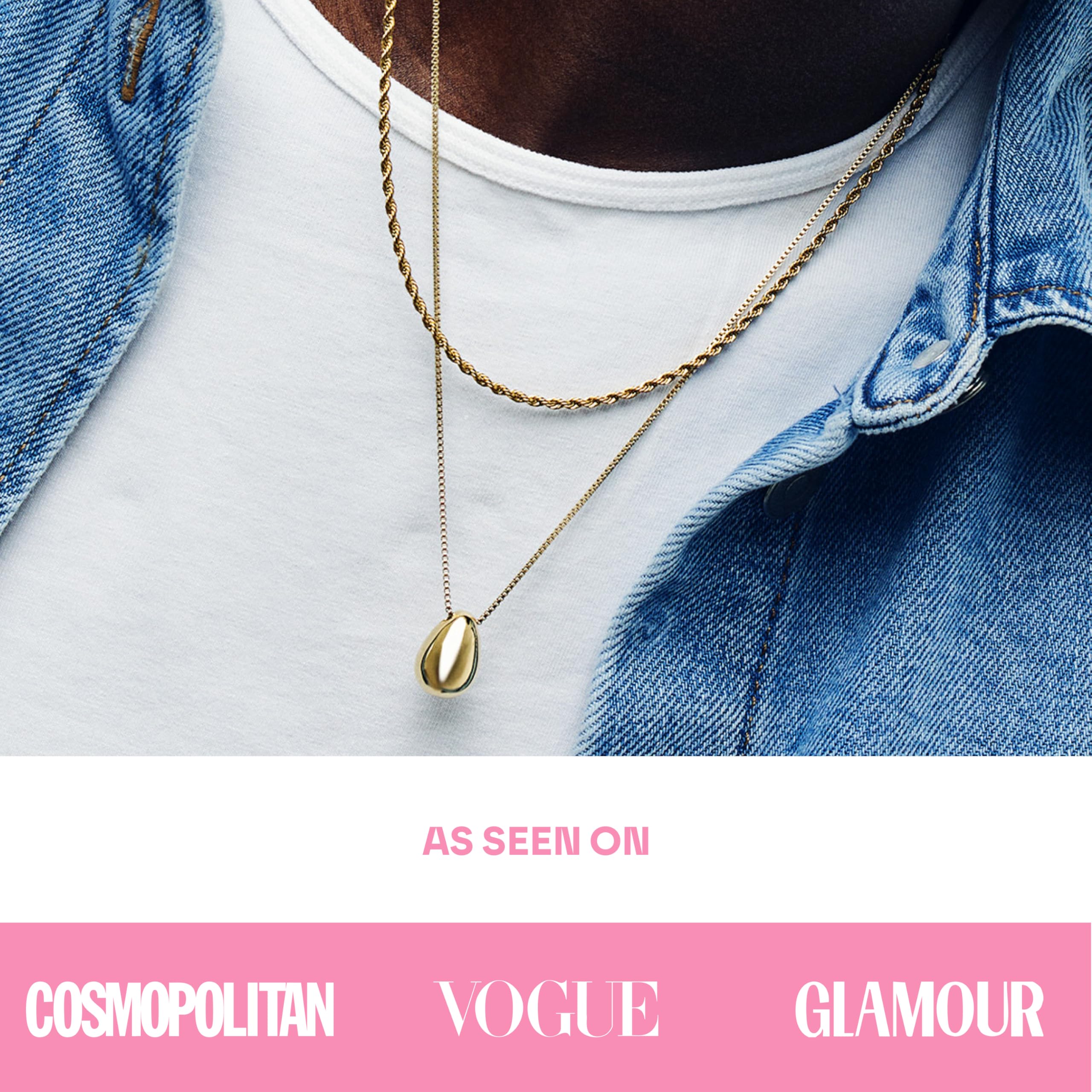Hey Harper Gold Necklace For Women Trendy Necklace - 14K Golden PVD Coating Waterproof & Sweatproof Non Tarnish Jewelry Chain Necklaces