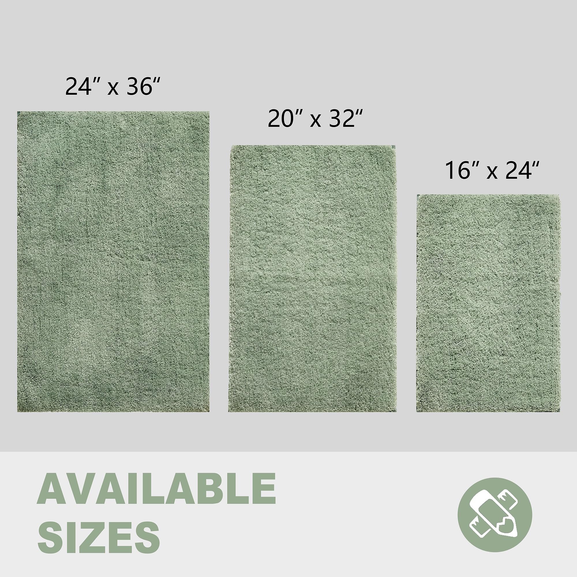 CozeCube Circle Fleece Bath mats for Bathroom, Fluffy Absorbent, Melange Quick Dry Microfiber Bath Rugs, Non Slip Washable Shower Mat Gifts, Brown, 24" X 16"