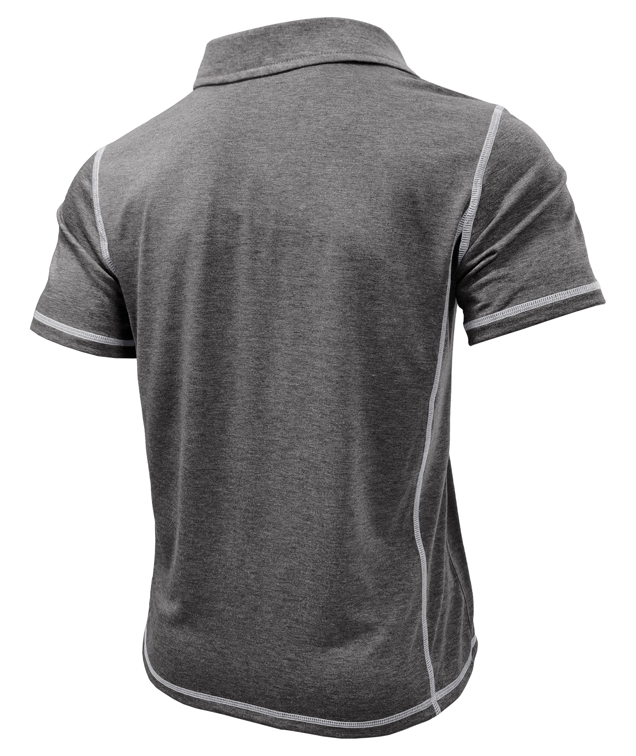 Men's Casual Long Sleeve Polo Shirts Collared Button Cotton T-Shirt Classic Stylish Golf Shirt with Pocket