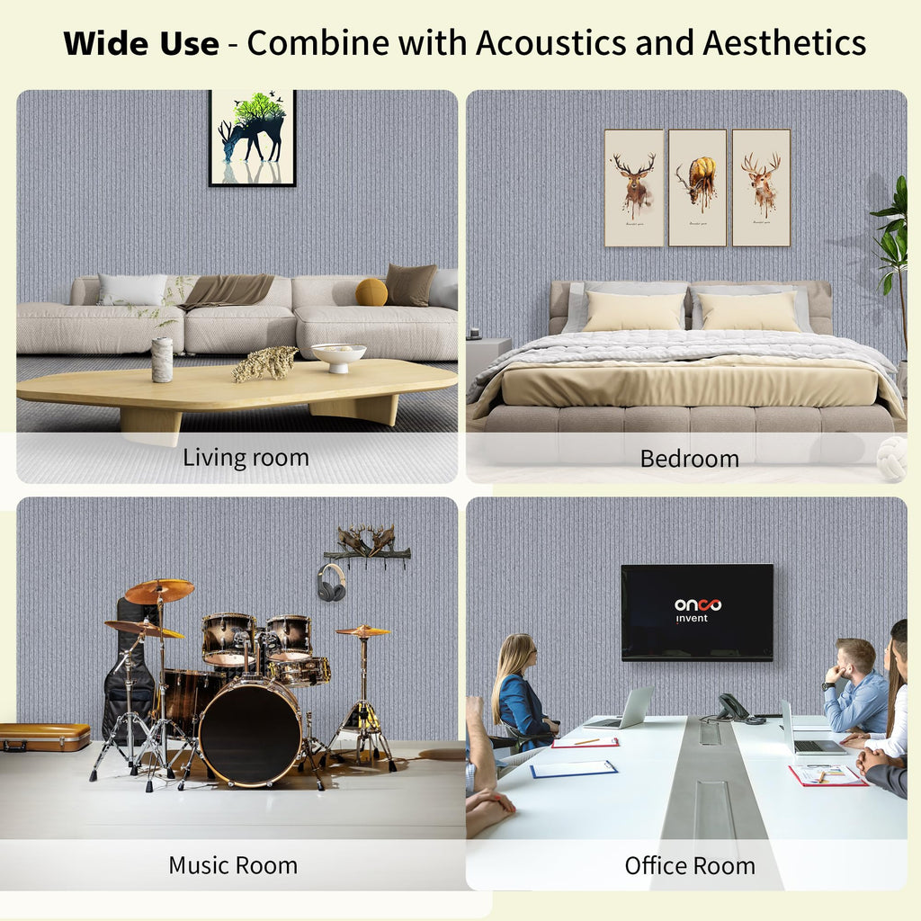 Art Acoustic Panels for Wall,5 Pack Sound Absorbing Panels,47.2” x 23.6” Soundproof Wall Panels,High-Density Acoustic Wall Panels,Decorative Sound Panels with Wood-Look