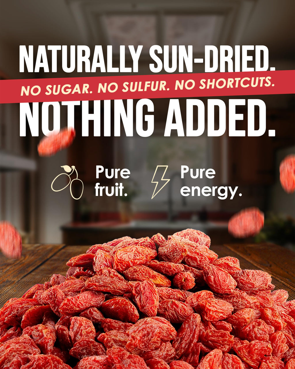 Nutrient Elements Goji Berries – 2 lb/32 oz – USDA Organic, Raw, Sun-Dried, Hand-Picked – Extra Large Dried Berries – Resealable Bag – Naturally Grown, No Additives