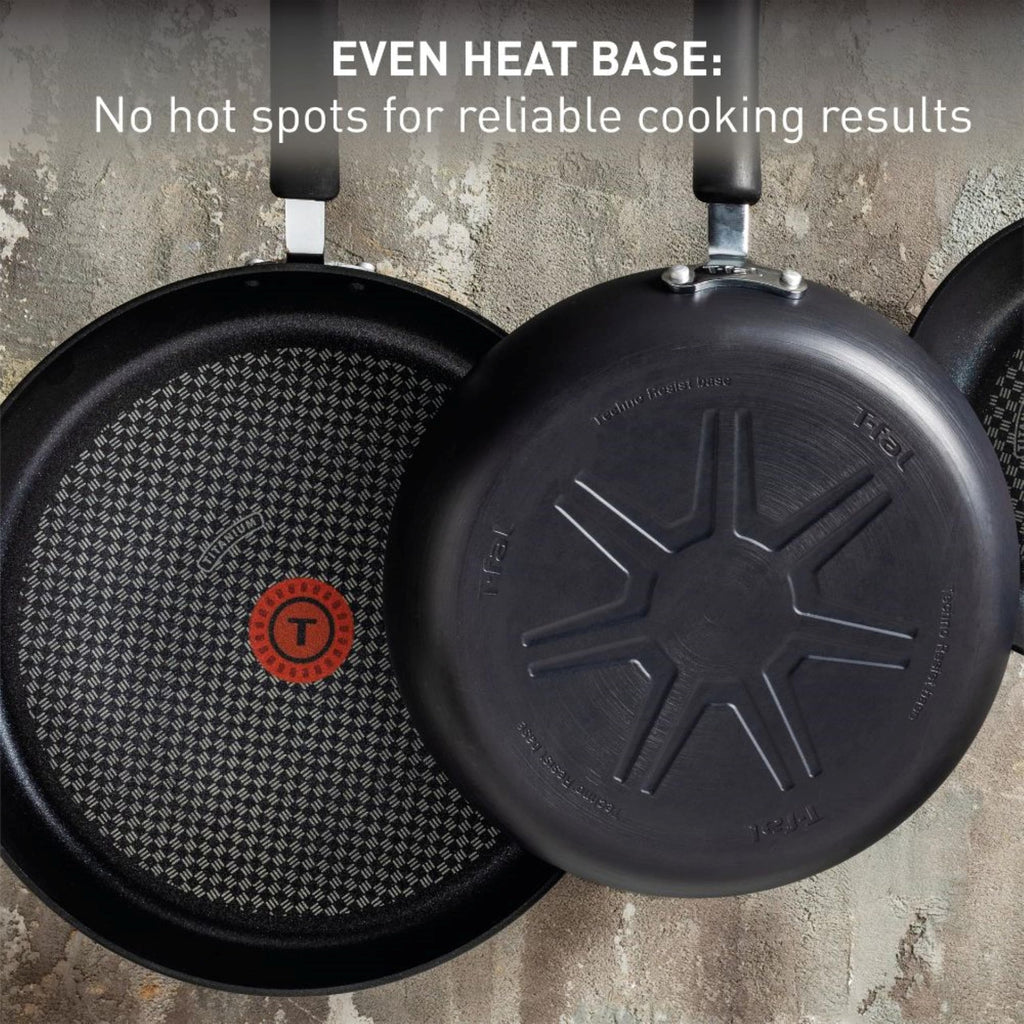 T-Fal Ultimate Hard Anodized Nonstick Fry Pan With Lid 12 Inch, Oven Broiler Safe 400F, Lid Safe 350F, Cookware, Pots and Pans, Kitchen Frying Pans, Skillets, Home, Dishwasher Safe, Onyx