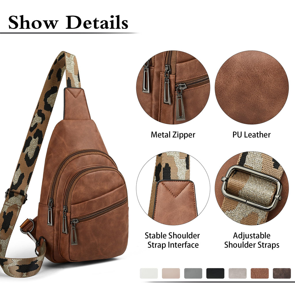 Sling Bag Crossbody Bags for Women Small Cross Body Bag Fanny Packs Chest Sling Purse for Daily Travel Leisure Sport