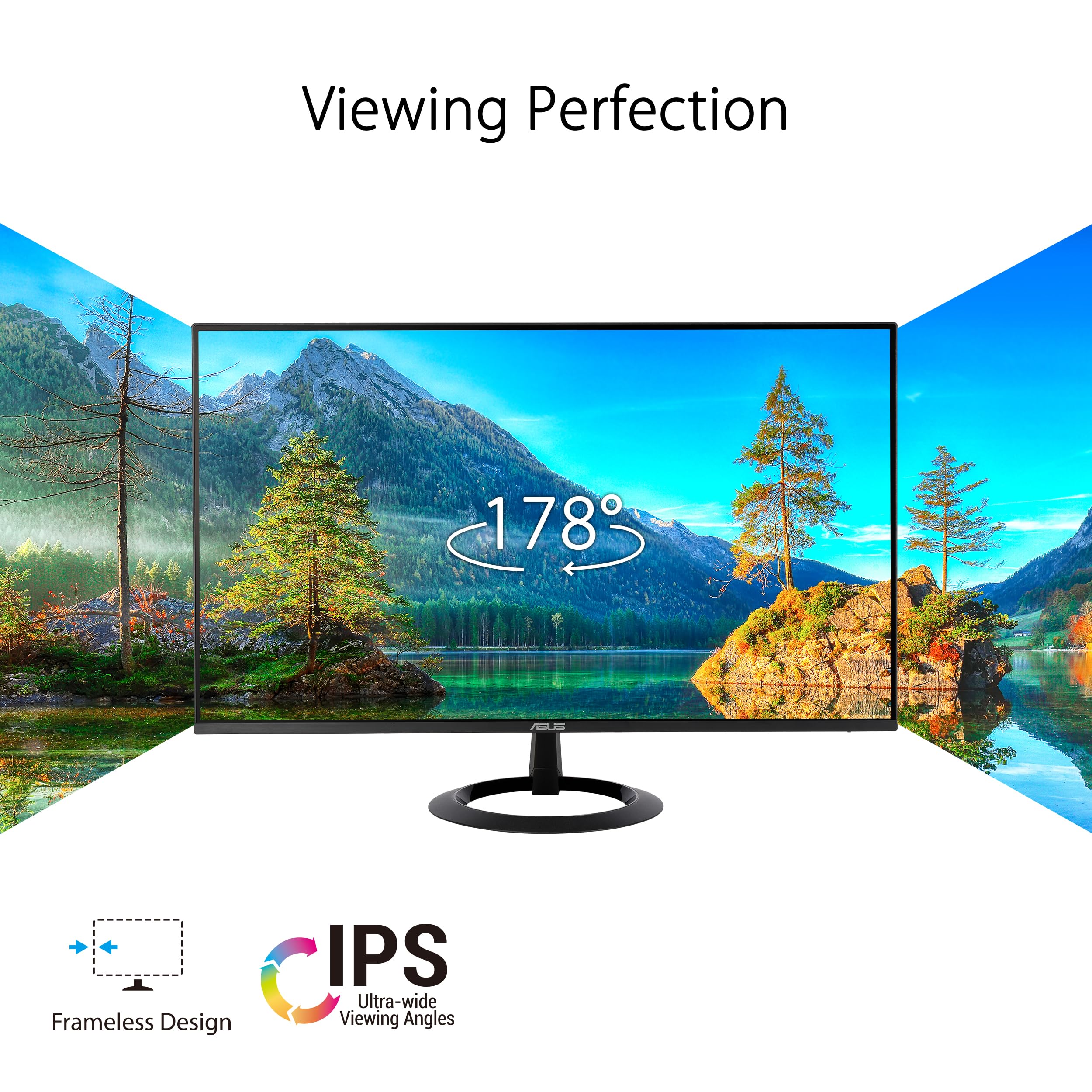 ASUS 22” Eye Care Monitor (VP229QF) – 100Hz, IPS, Full HD, 99% sRGB, Frameless, Adaptive-Sync, DisplayPort, HDMI, Low Blue Light, Flicker Free, Wall Mountable, 3 yr Warranty