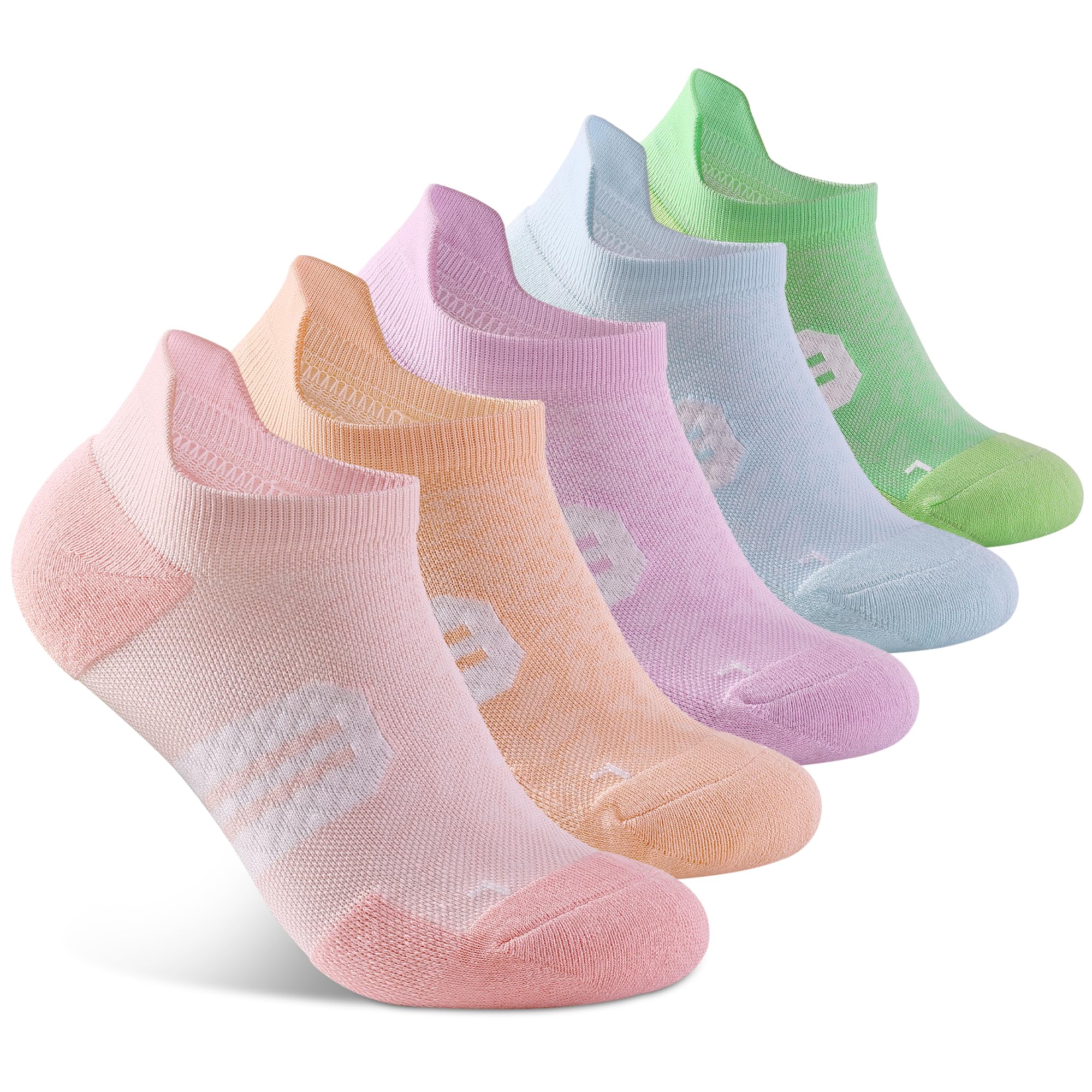 BUDERMMY Womens Ankle Compression Socks with Arch Support Athletic Low cut Running Socks for Women Workout Cushion 5 Pairs
