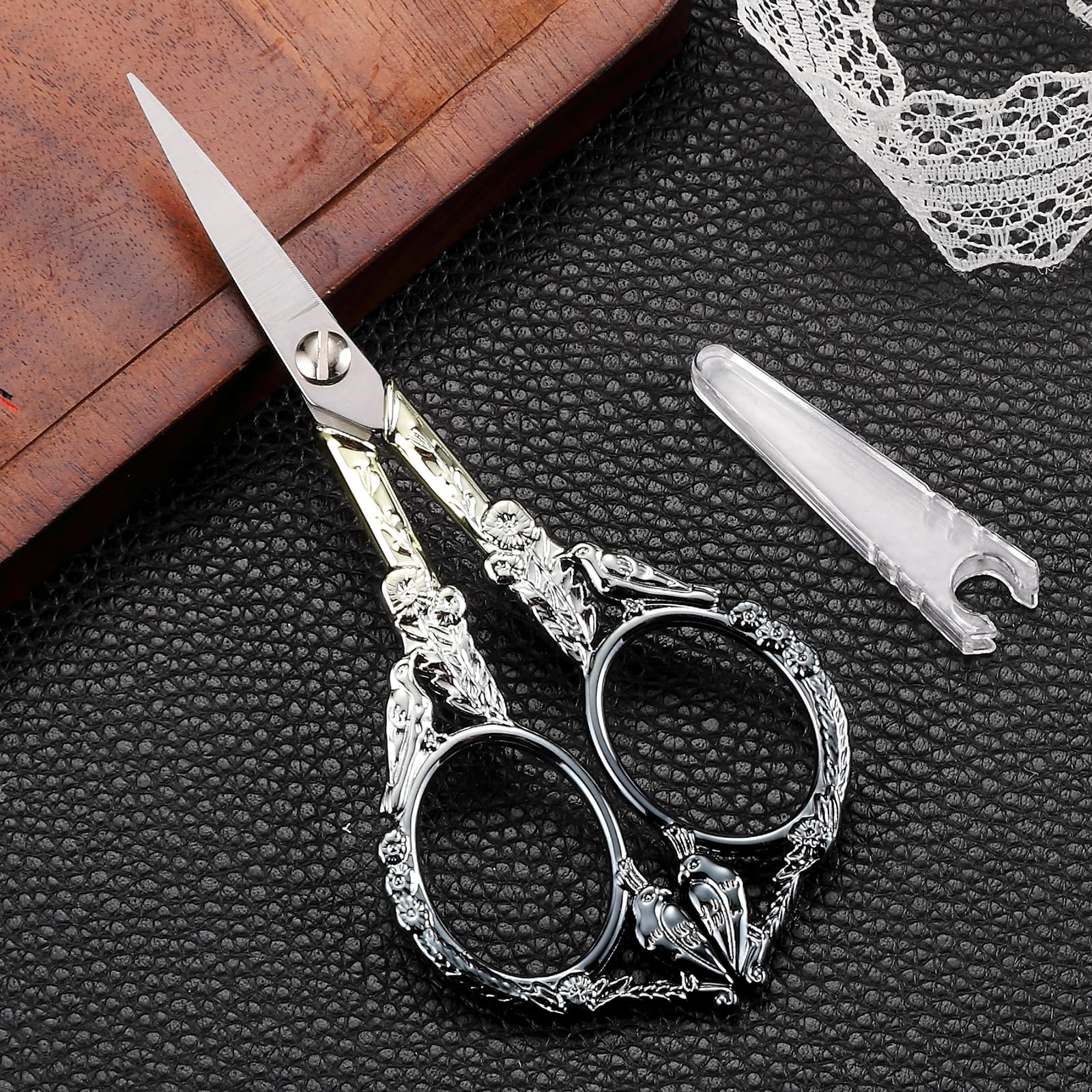YOUGUOM Small Craft Scissors, Little Travel Sharp Embroidery Scissors All Purpose, Straight Tips Mini Sewing Shears, Precision Detail Thread Cutting Snips