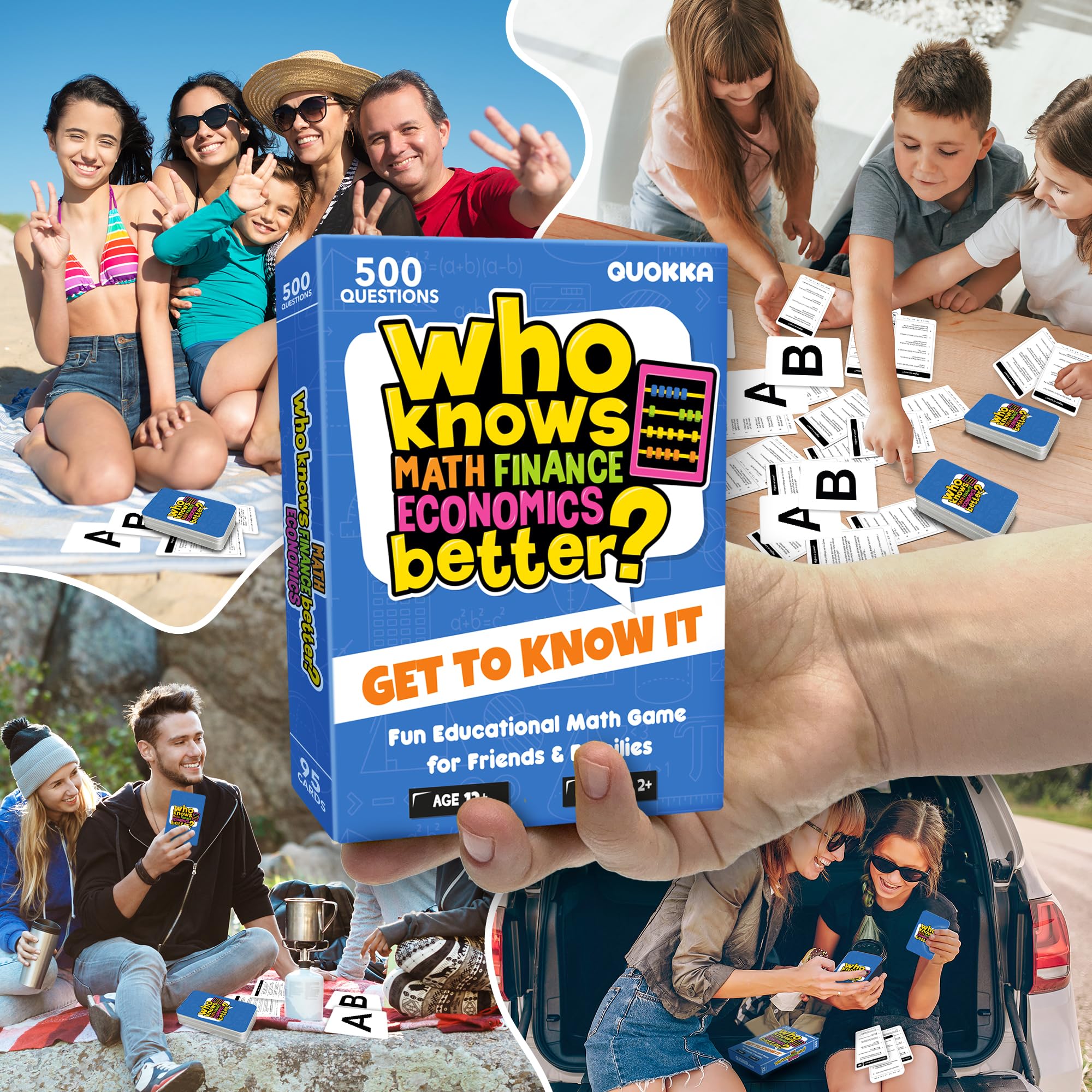 Family Board Games for Kids and Adults - Trivia Card Games for Kids 8-12 and Adults - Who Knows Me Better for Family Game Night - 500+ Facts Questions from Ages 6-8 — Fun Travel Car Activities for 5+