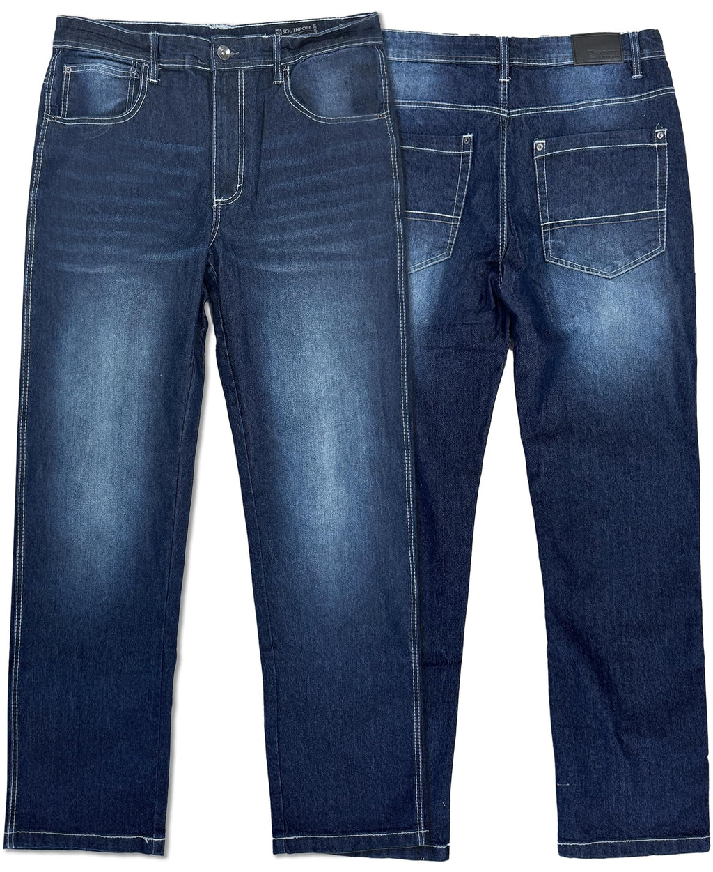 Southpole Mens Mid Rise Stretchable Straight Relaxed Fit Cross Hatch Denim Pants