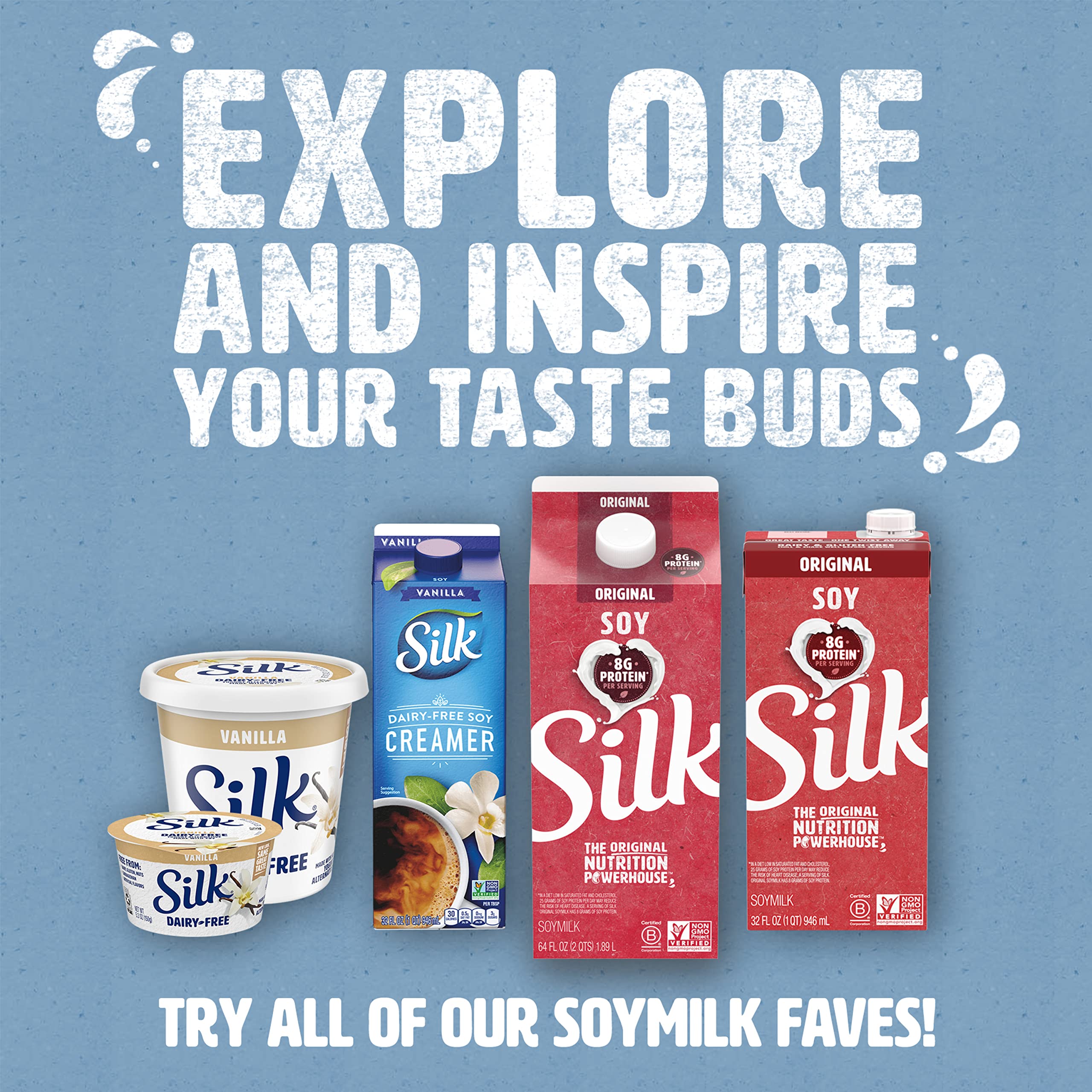 Silk Almond Milk, Vanilla, 8 Ounce (Pack of 12)