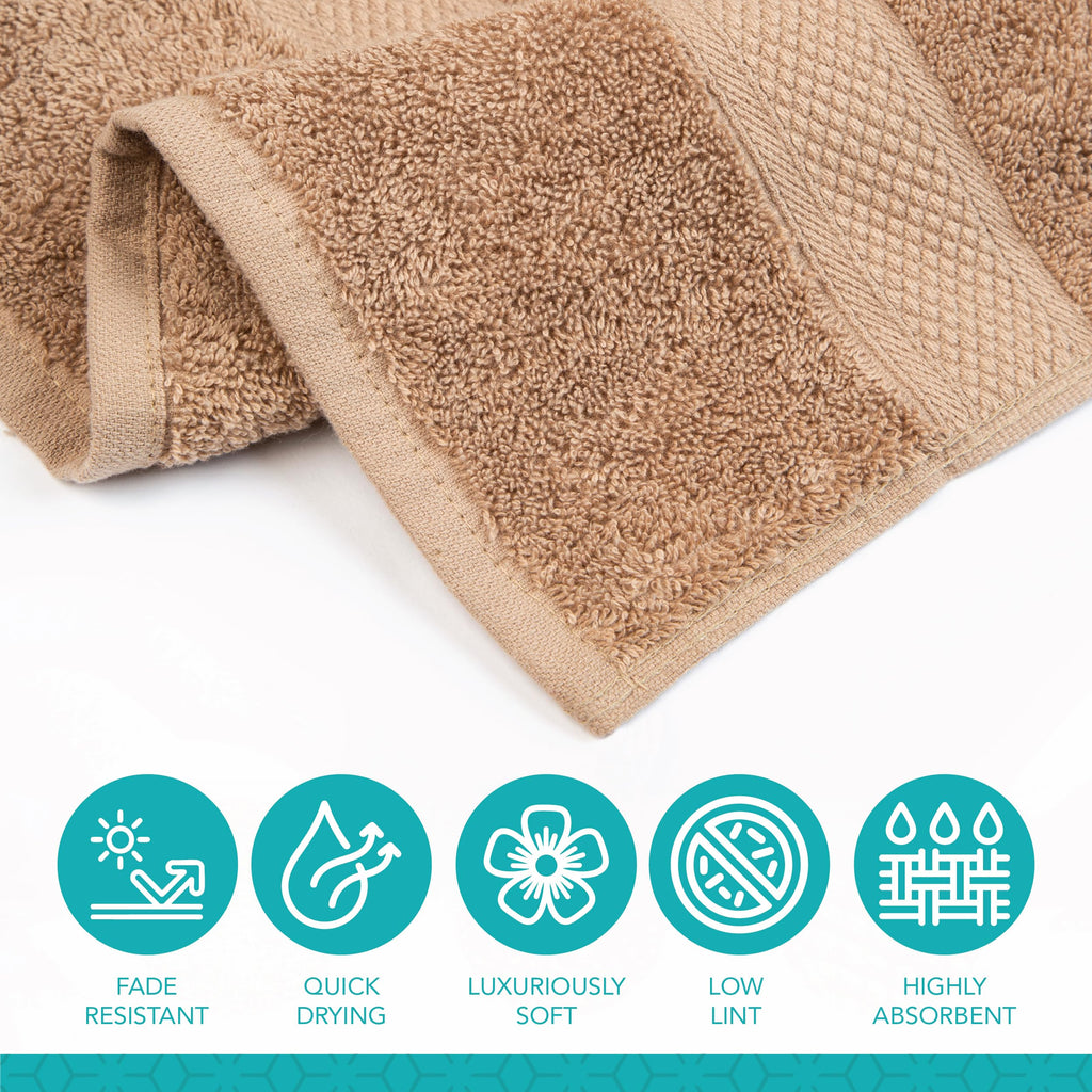 Pleasant Home Bath Towels Set of 6 (24” x 50”) 100% Cotton, 515 GSM | Lightweight, Soft & Highly Absorbent Luxury Towels for Bathroom | for Gym, Pool & Spa | 6 Pack, Gray