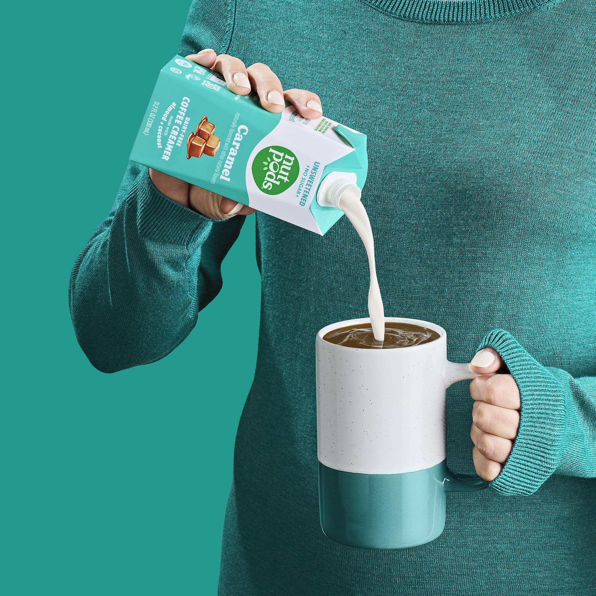 nutpods Caramel Coffee Creamer - Unsweetened Non Dairy Creamer Made from Almonds and Coconuts - Keto Creamer, Whole30, Gluten Free, Non-GMO, Vegan, Sugar Free, Kosher (4-Pack)