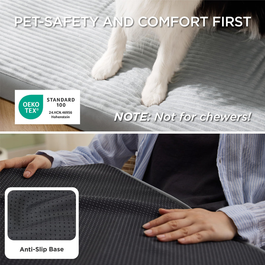 Bedsure ComfyFleece Dog Bed for Small Dogs - Orthopedic Pet Beds with Removable Washable Cover, NOT Waterproof Egg Crate Foam Puppy Mat, Suitable for Pet Up to 20 lbs, 23"x17"x2.8", NOT for Chewers