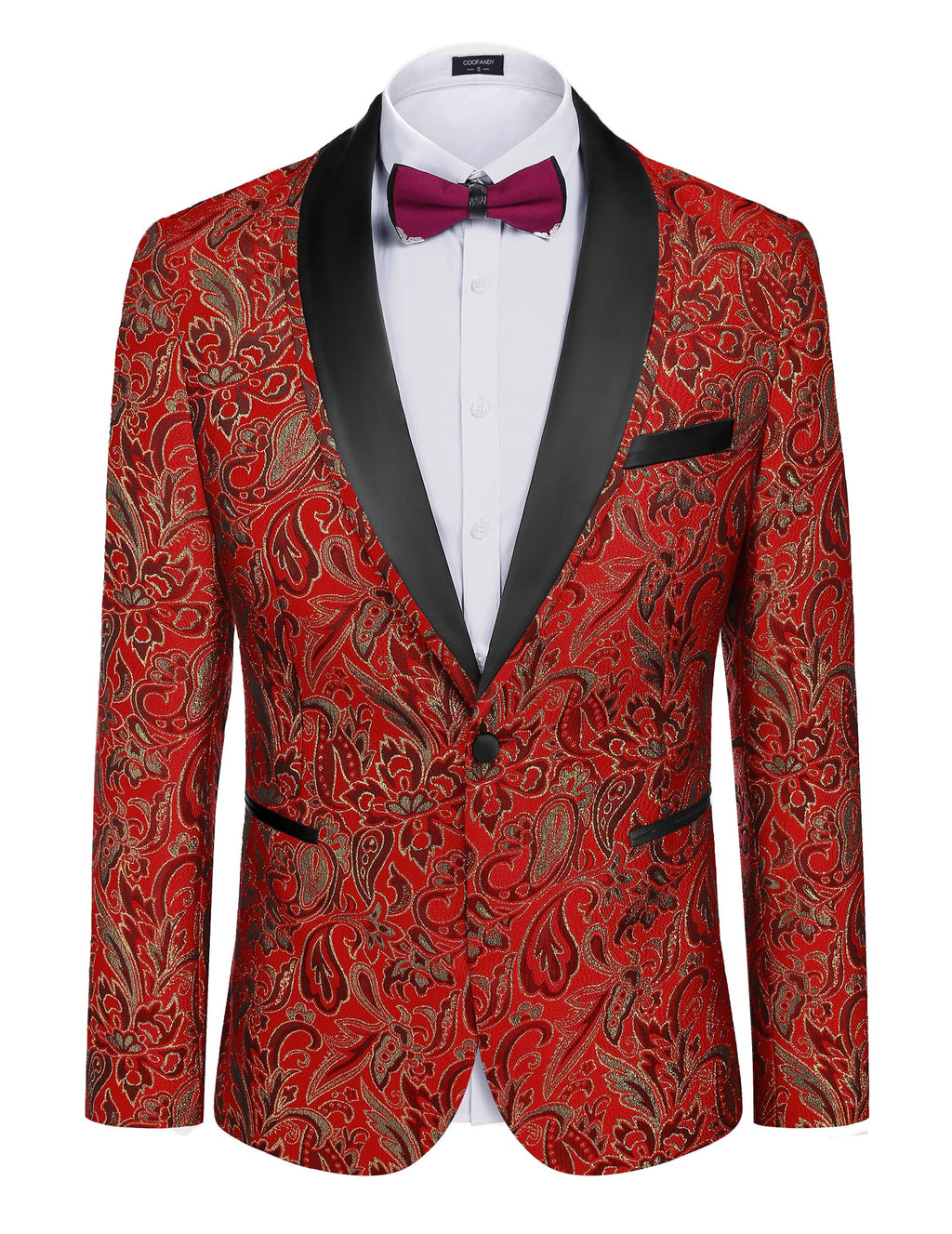 COOFANDY Men's Floral Tuxedo Suit Jacket Slim Fit Dinner Jacket Party Prom Wedding Blazer Jackets