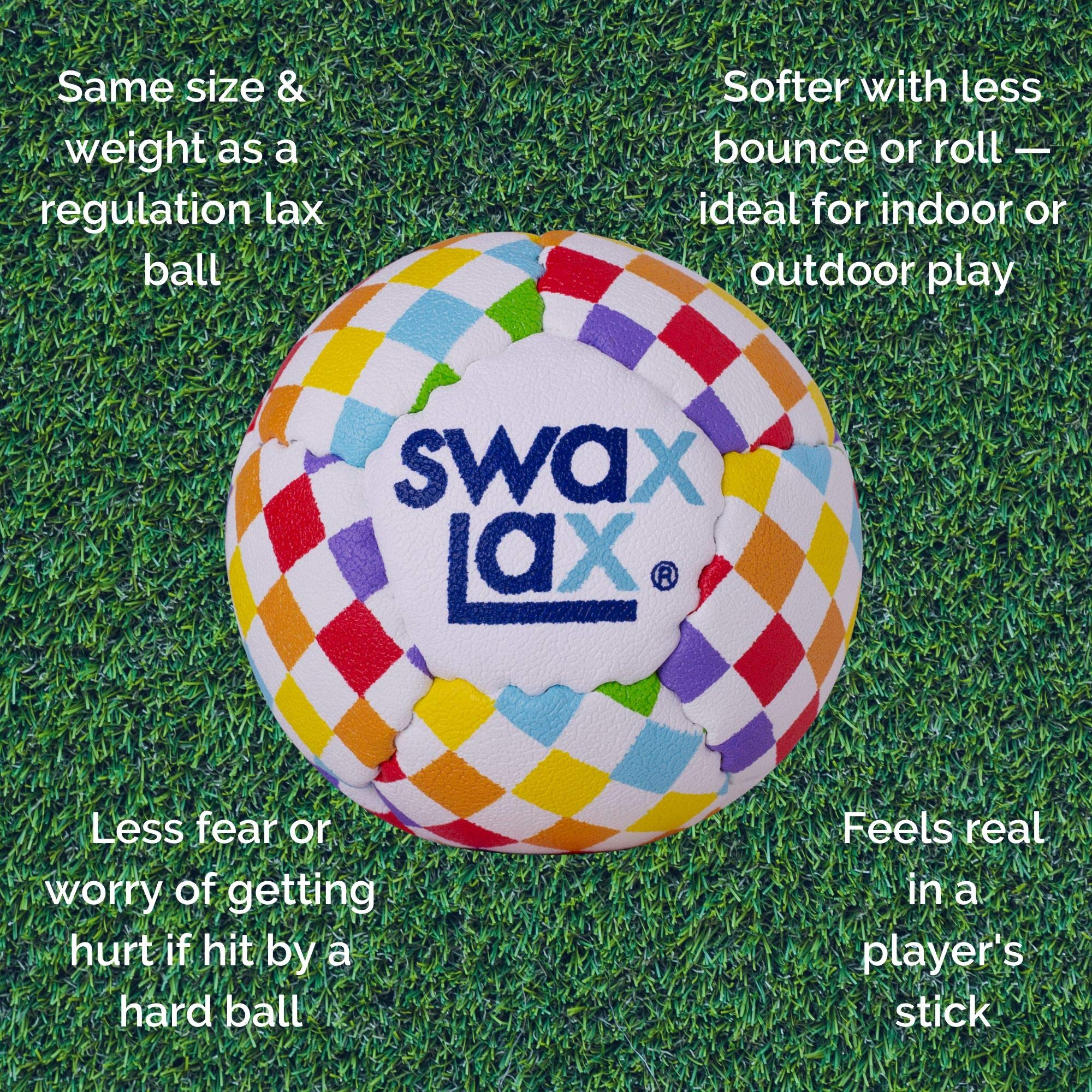 SWAX LAX Lacrosse Training Ball - Indoor Outdoor Practice Less Bounce & Rebounds