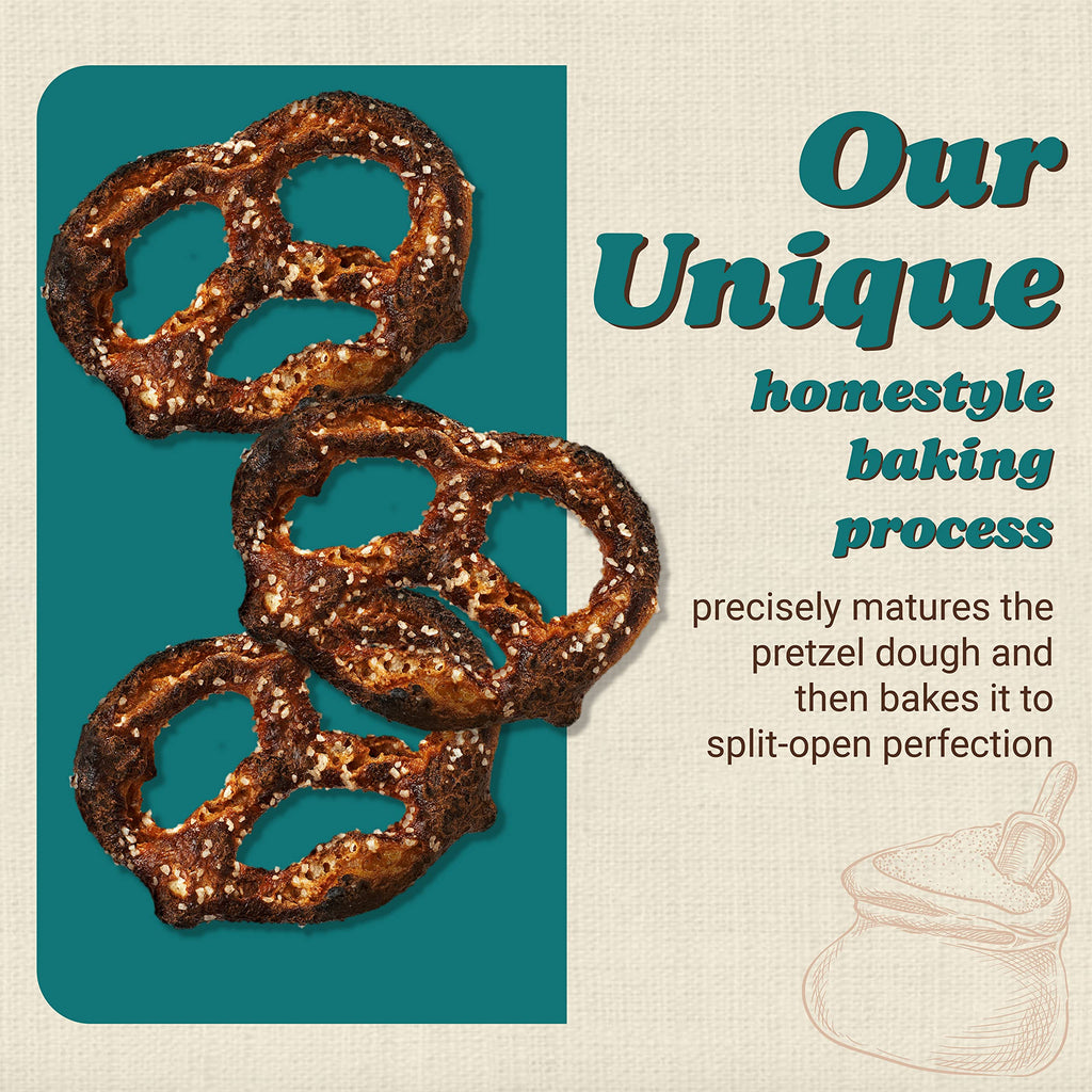 Unique Snacks Extra Dark Splits Pretzels, Original Split-Open Pretzels, Delicious Homestyle-Baked Snack Bag, Vegan, OU Kosher, and Non-GMO Food, No Artificial Flavor, 2 Oz. Bag, Pack of 12