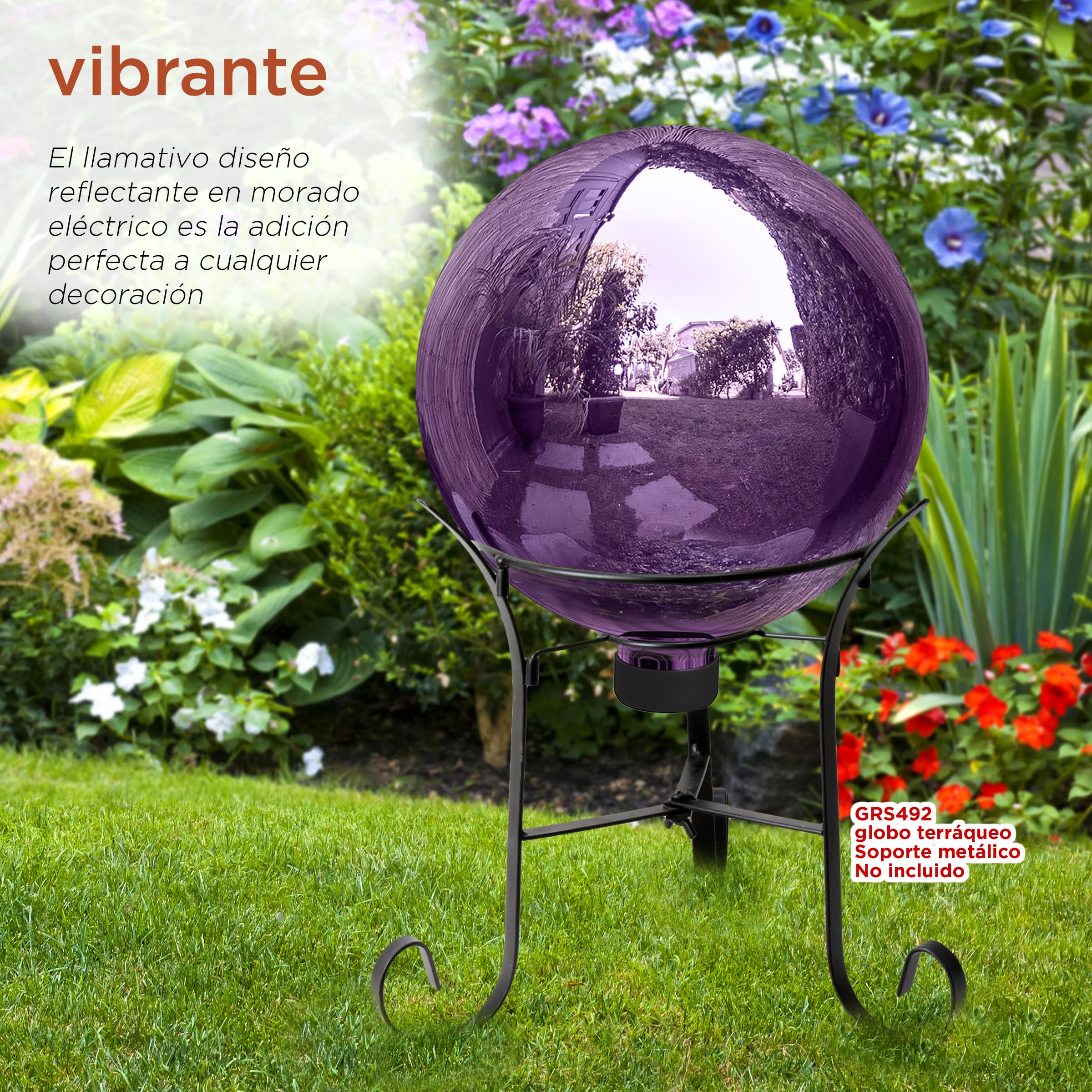 Alpine Corporation | 10" Indoor/Outdoor Glass Gazing Globe — Festive Garden & Yard Décor Accent — Blue