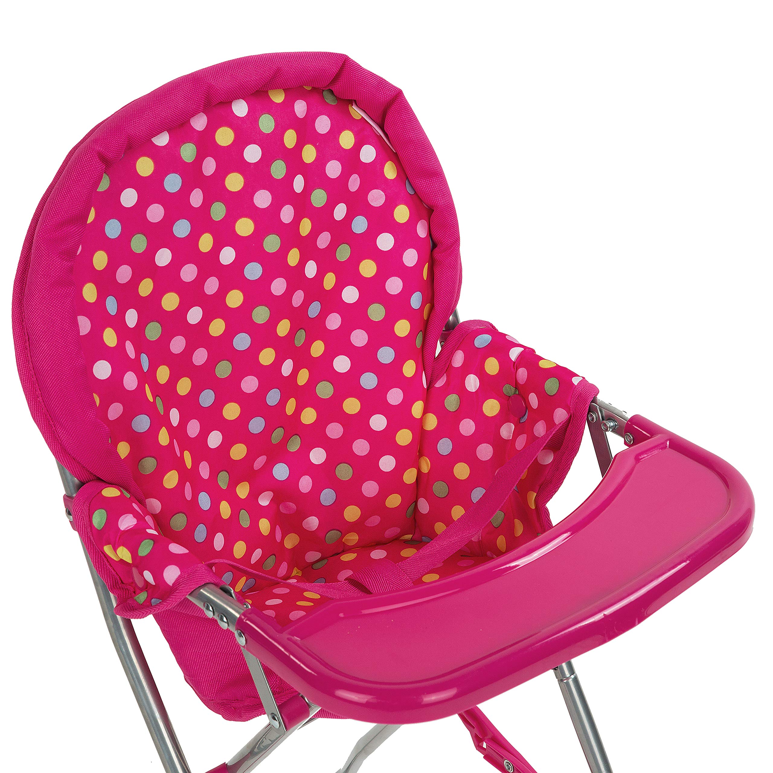 Fash n kolor - Baby Doll High Chair with Tray, Fits up to 18 inch Baby Dolls, Flower Print Toddler Furniture Toy High Chair for Dolls Toys Easy to fold for Compact Storage