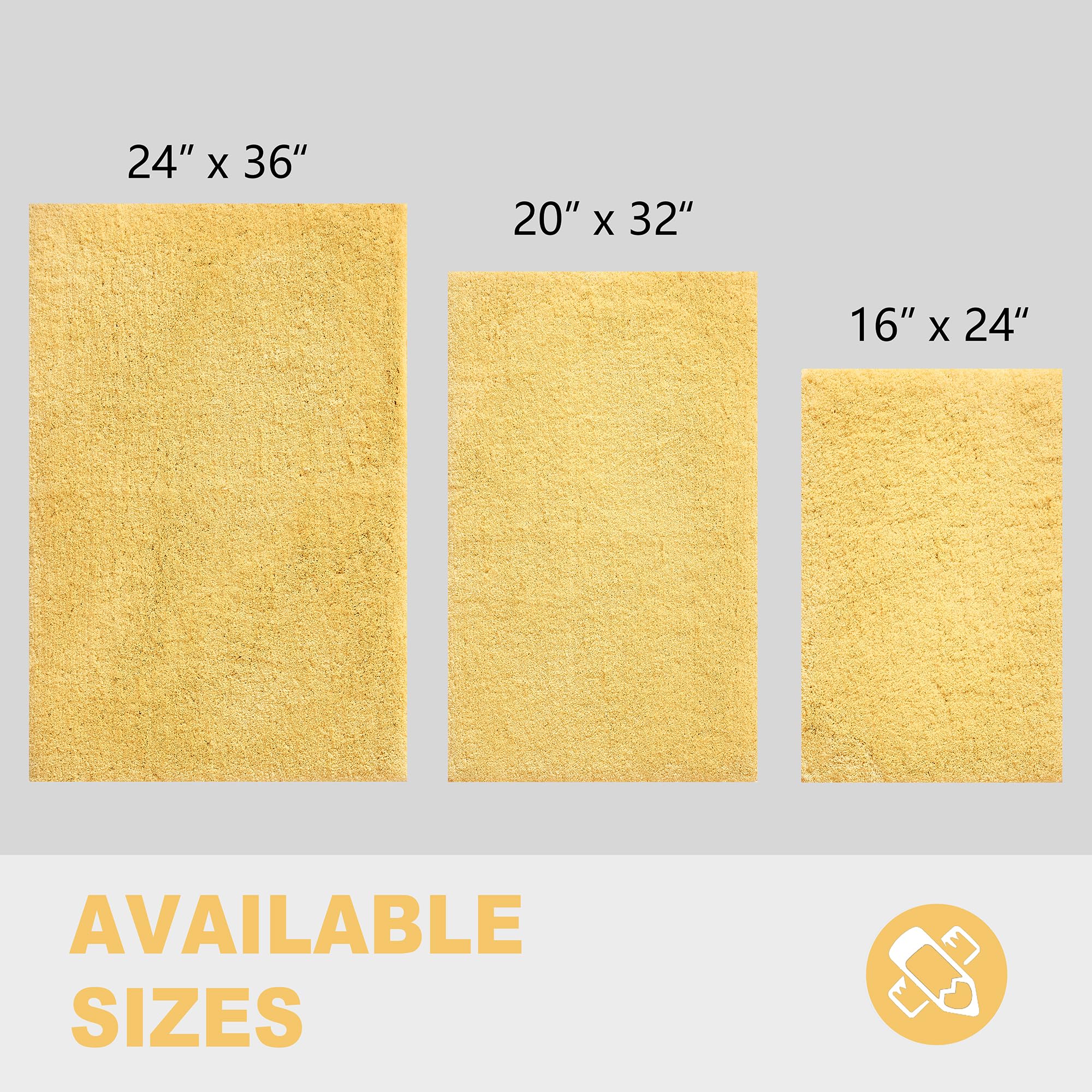 CozeCube Circle Fleece Bath mats for Bathroom, Fluffy Absorbent, Melange Quick Dry Microfiber Bath Rugs, Non Slip Washable Shower Mat Gifts, Brown, 24" X 16"